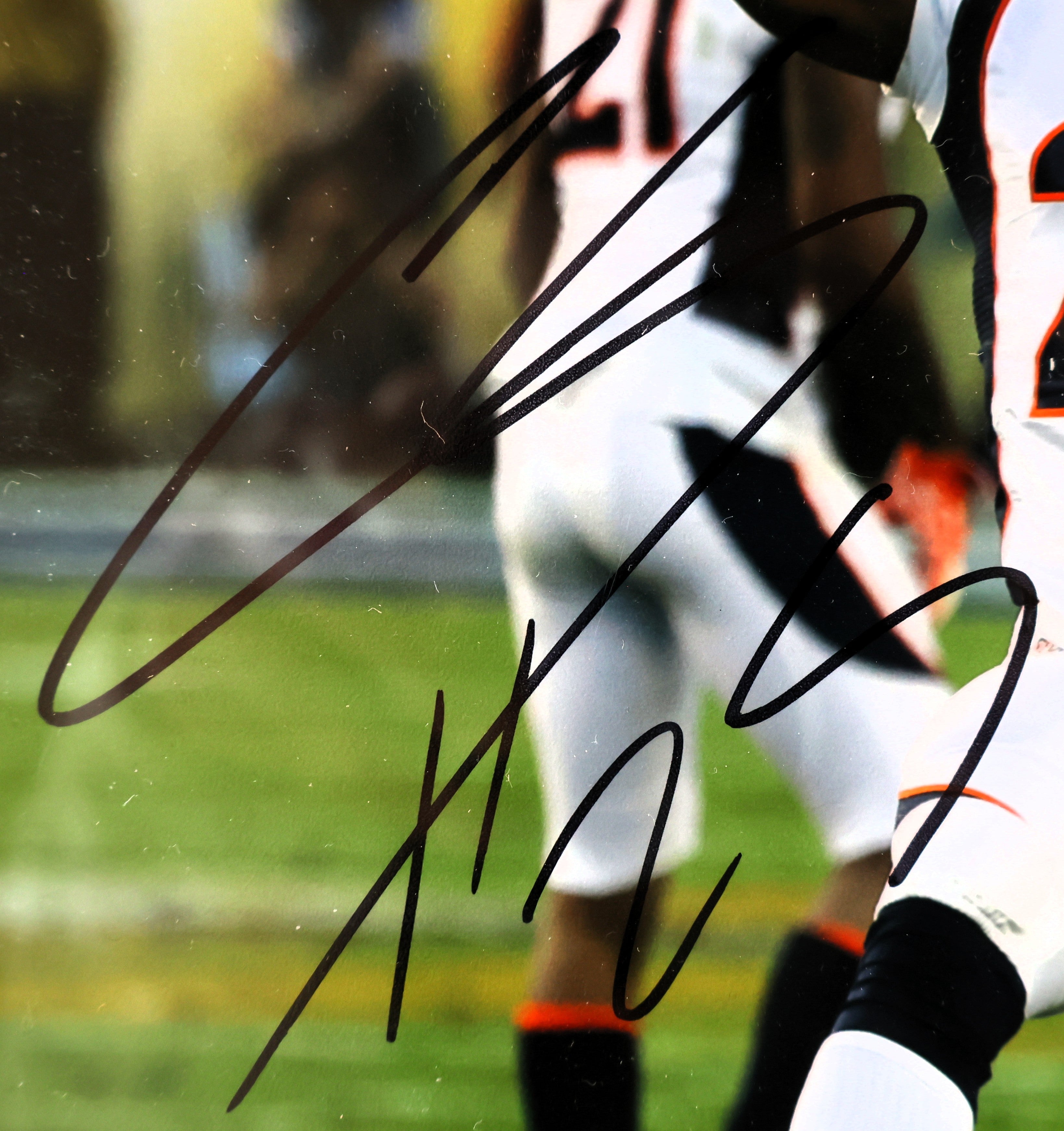 Chris Harris Jr. Autographed 8x10 Photo with Plaque JSA COA