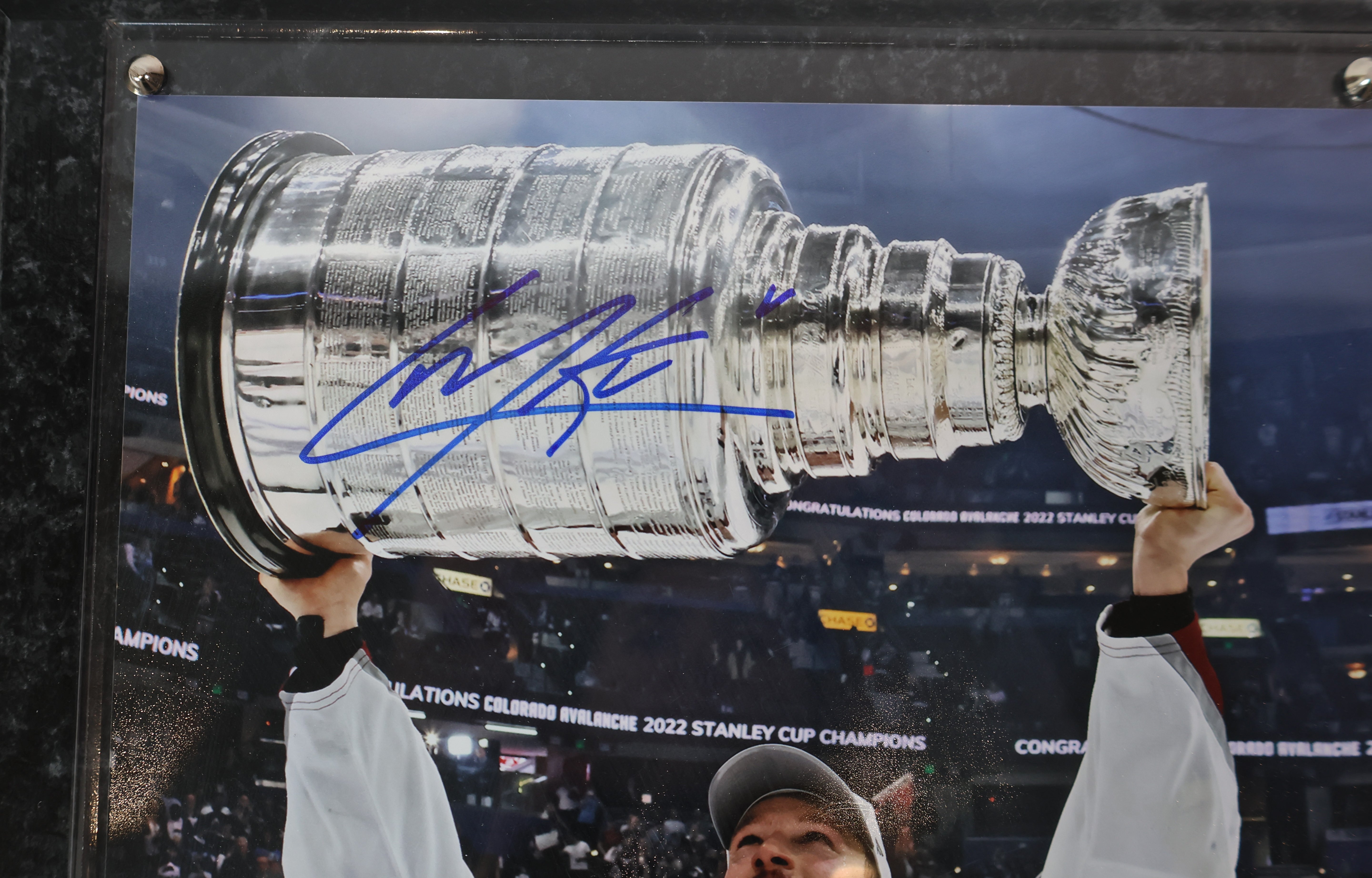 Cale Makar Autographed Stanley Cup 8x10 Plaque w/ Blue Ink