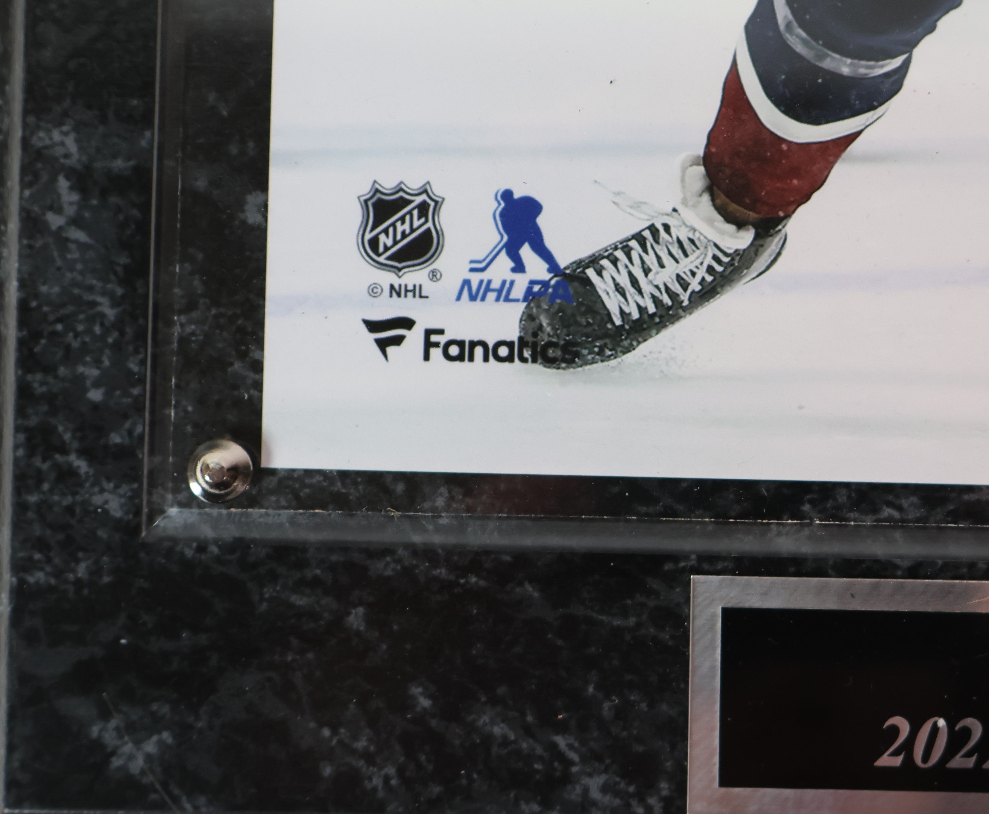 Cale Makar Autographed Inscribed 8x10 Photo with Plaque Fanatics COA