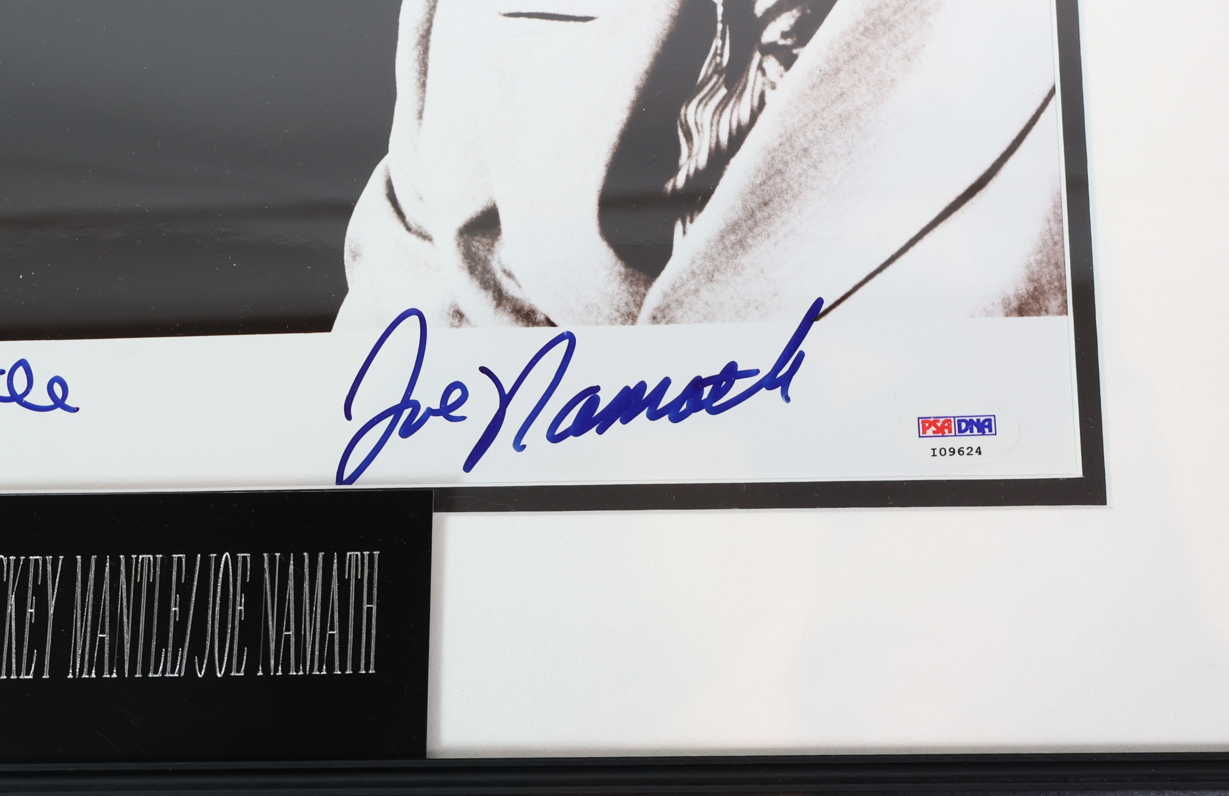 Mickey Mantle & Joe Namath Autographed B/W 8x10 Photo PSA/DNA COA