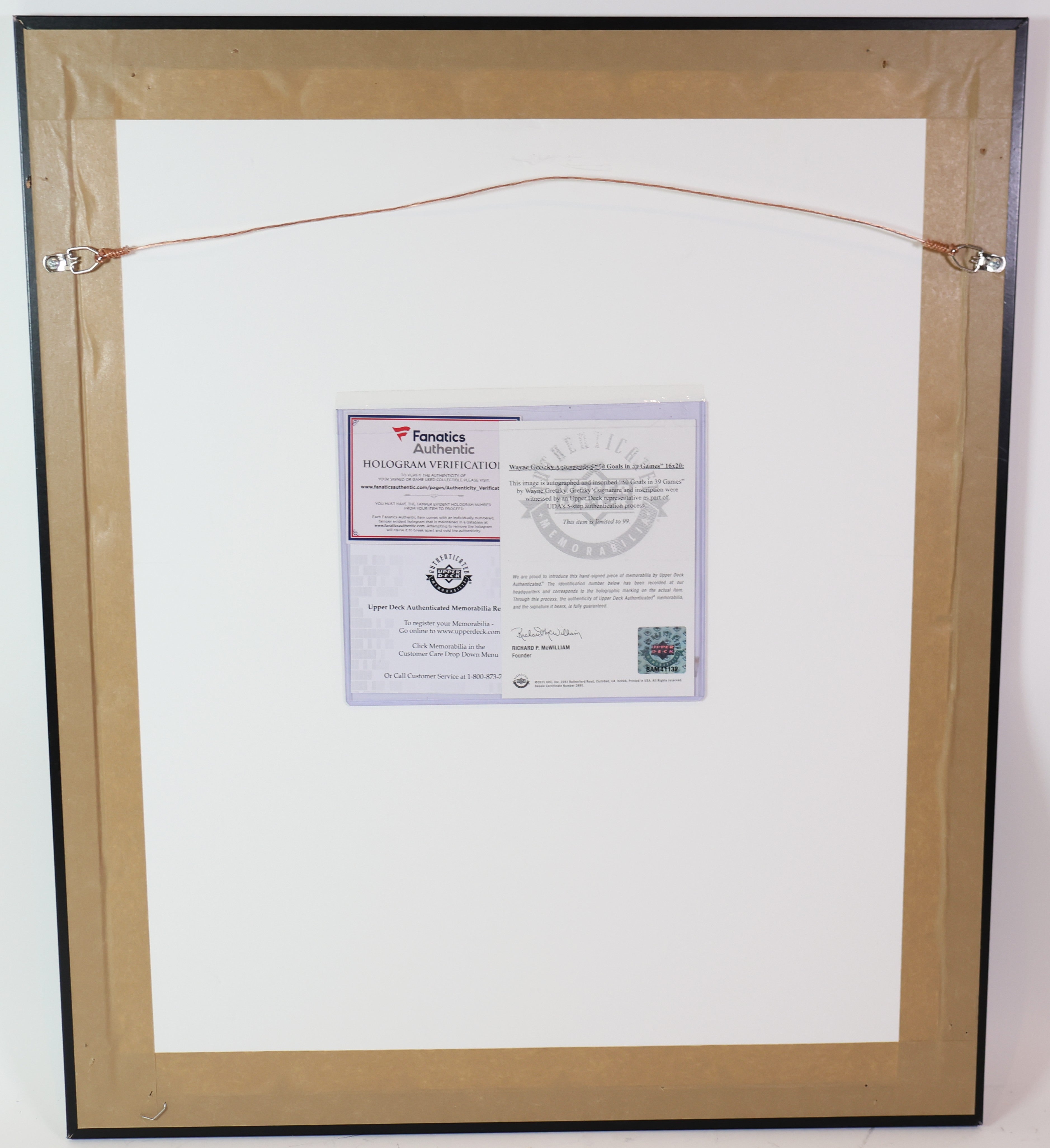 Wayne Gretzky Autographed Oilers 16x20 Inscribed "50 Goals 39 Games" UDA COA