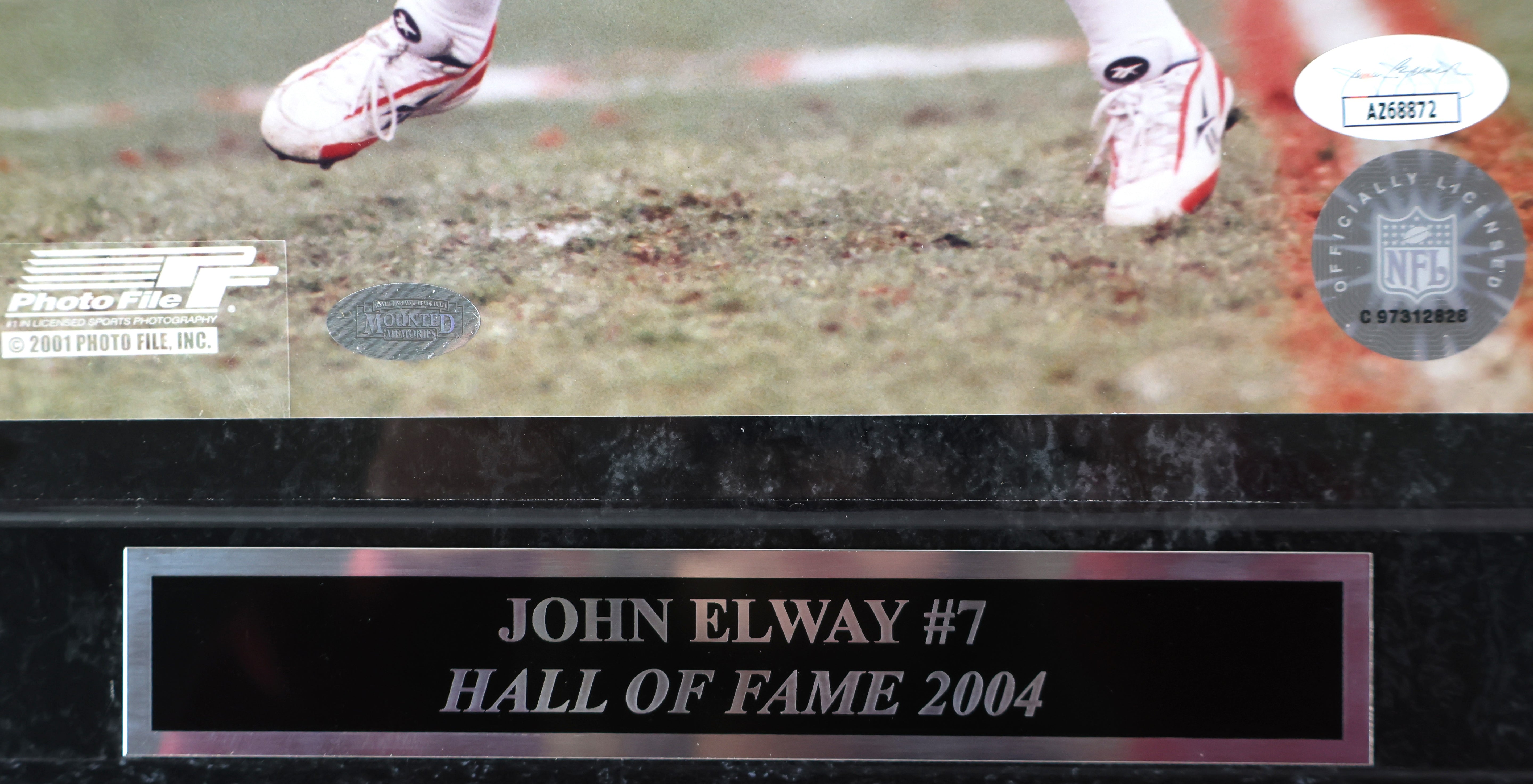 John Elway #7 Autographed Photo with Plaque