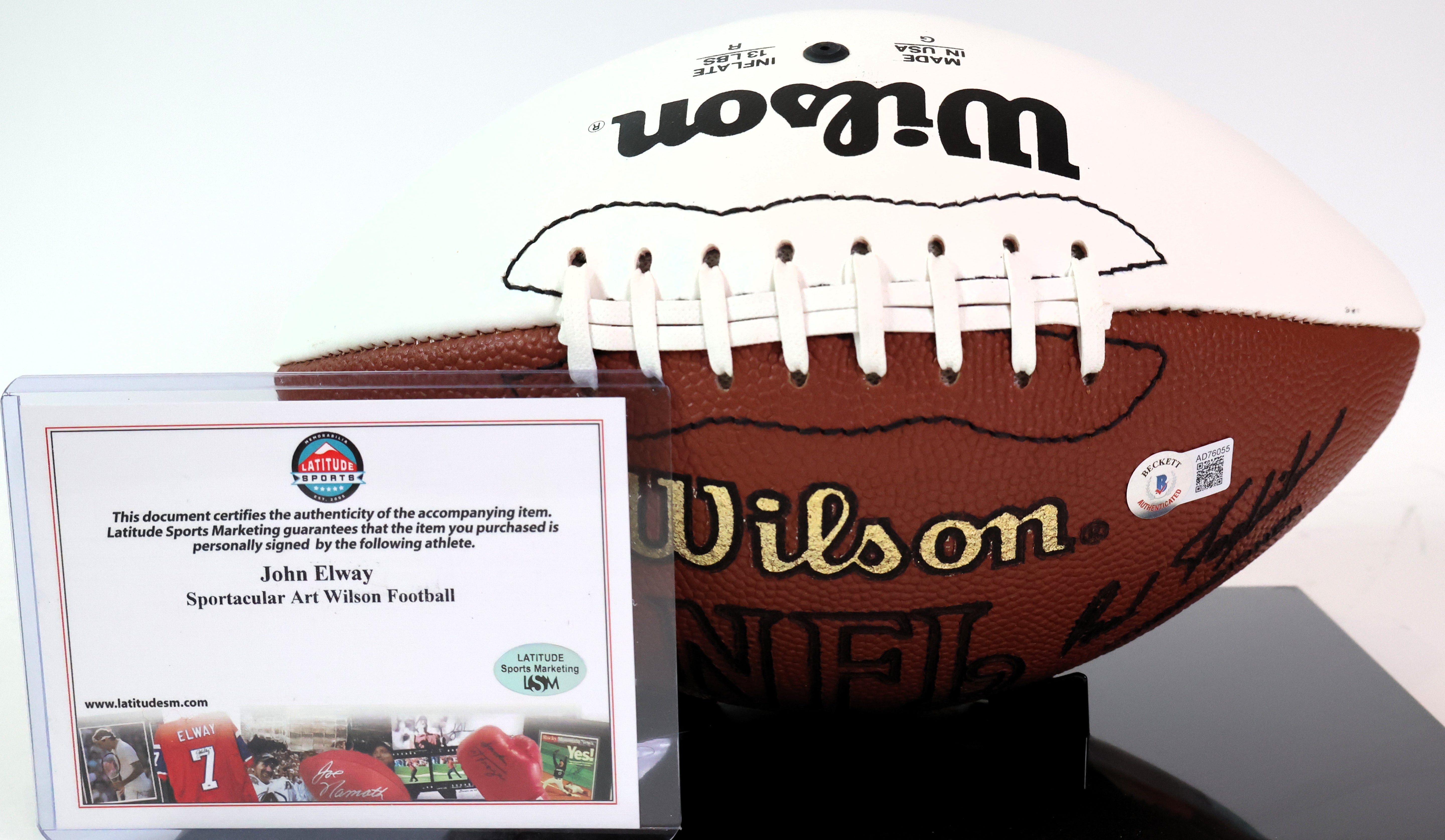 John Elway Signed Sportacular Art Limited Edition (#1 in the edition) Football Beckett COA