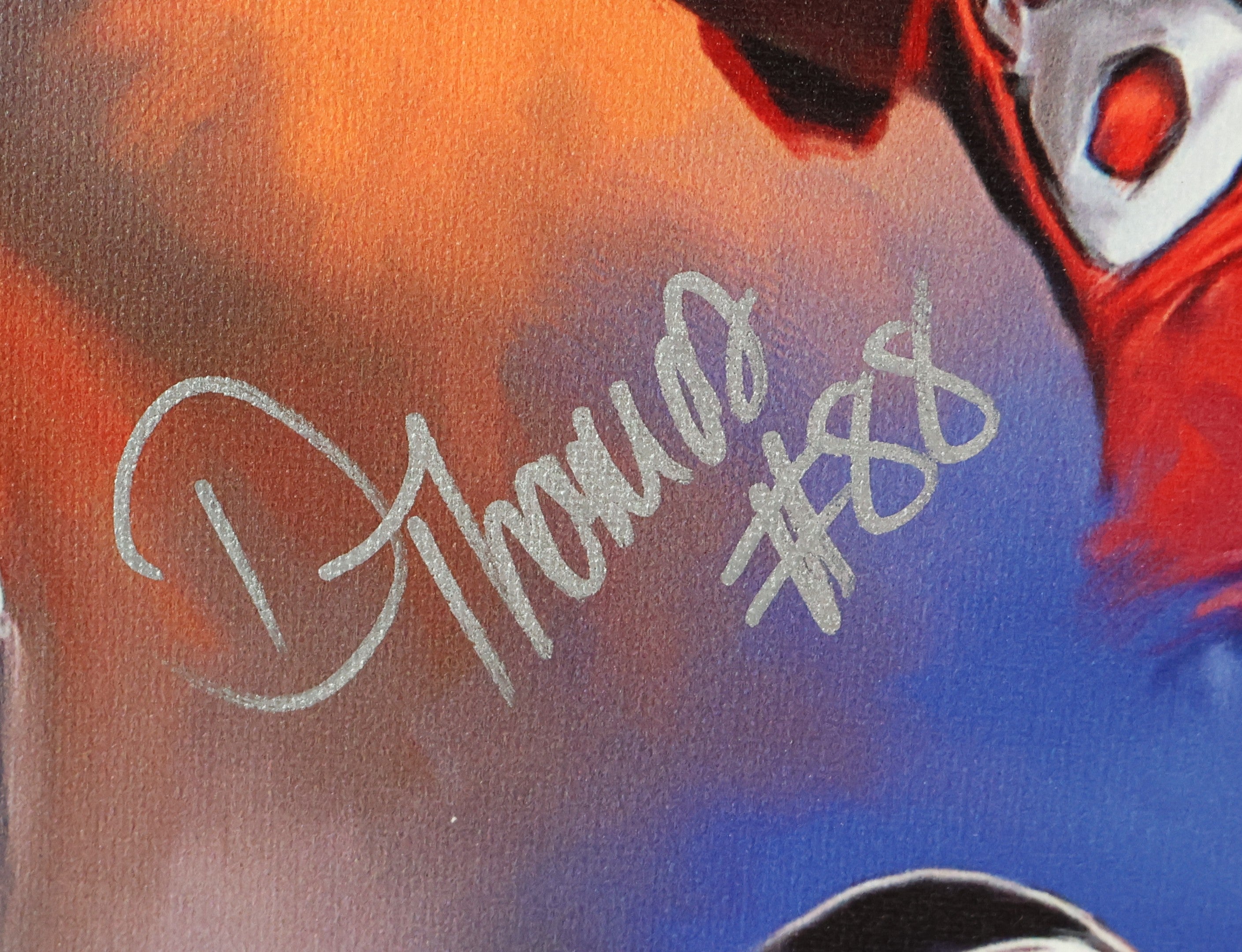 Tim Tebow/Demaryius Thomas Denver Broncos Autographed Framed Canvas Art JSA COA