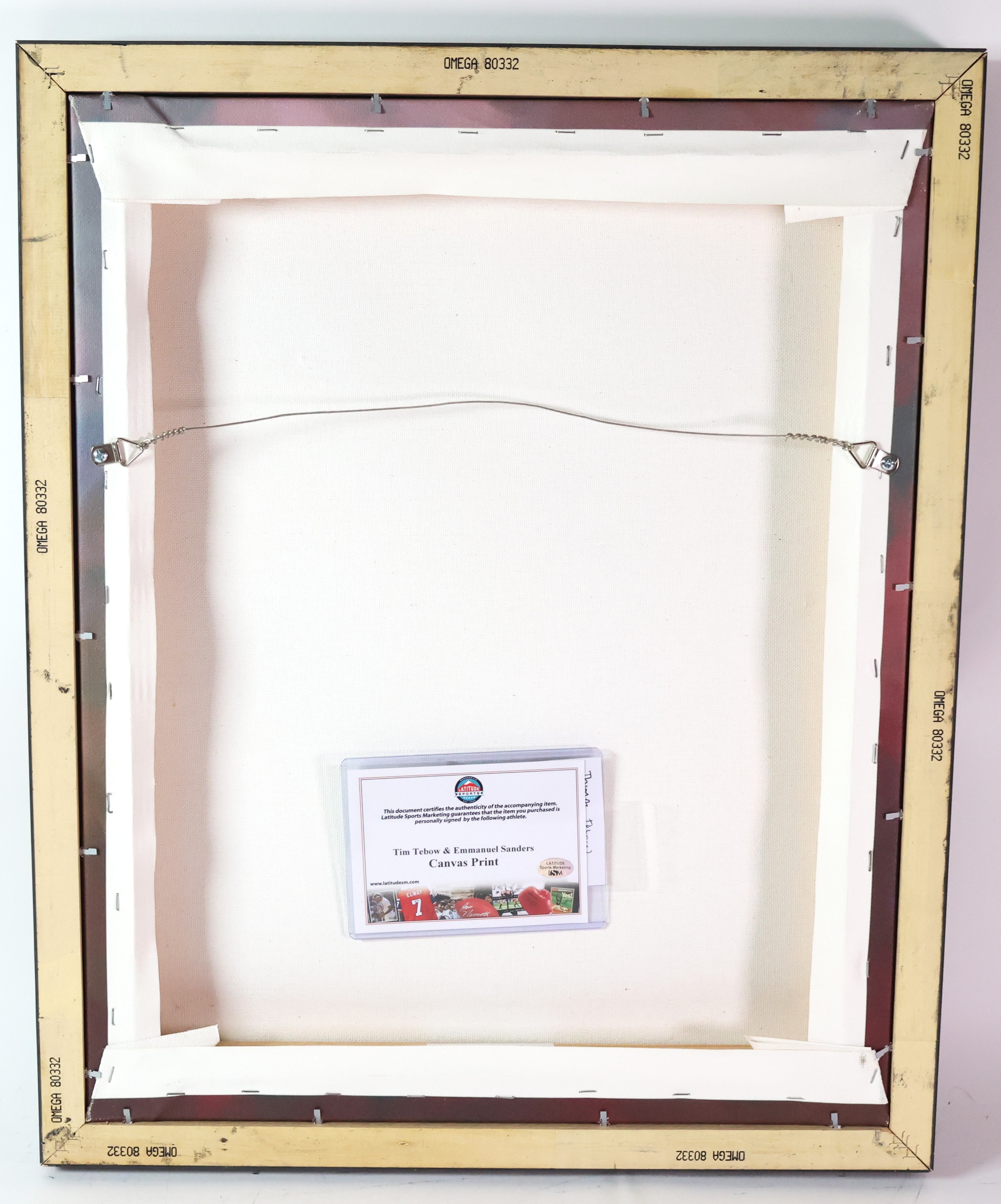 Tim Tebow/Demaryius Thomas Denver Broncos Autographed Framed Canvas Art JSA COA