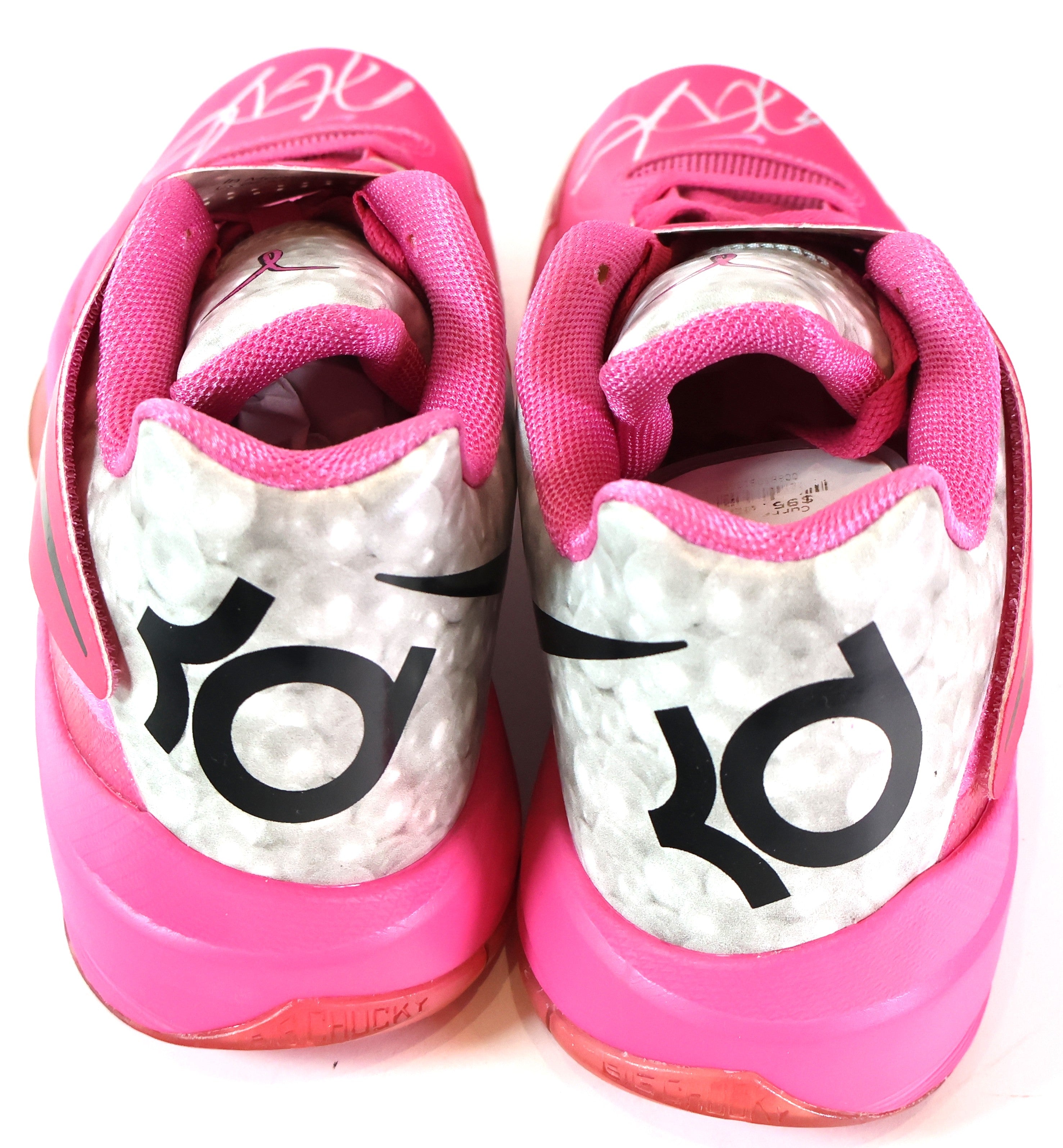 Kevin Durant Autographed Nike Zoom IV Pinkfire II/Black-Metallic Silver Shoes Size 10