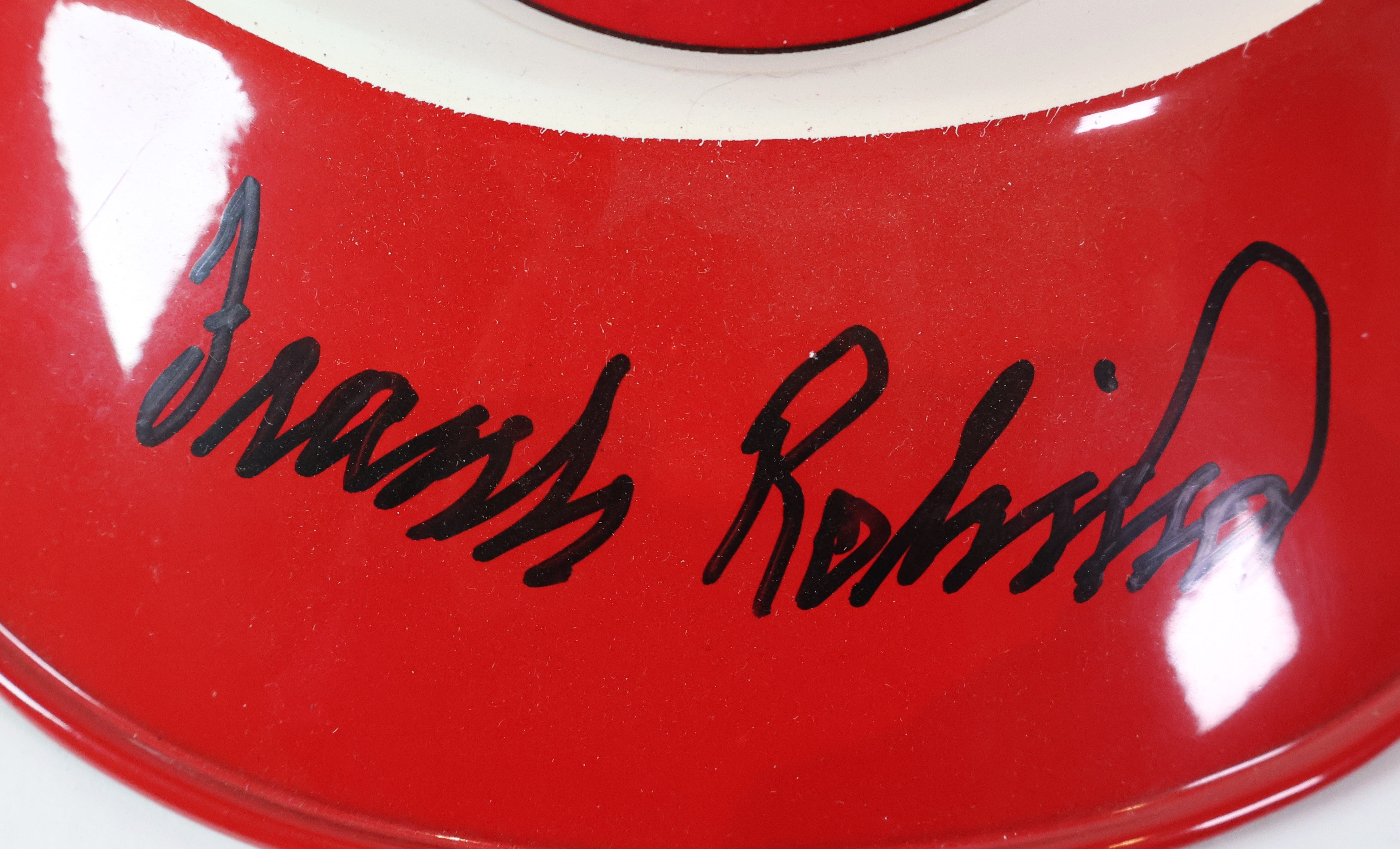 Frank Robinson, Pete Rose (Hit King) Johnny Bench Autographed Helmet PSA/DNA COA