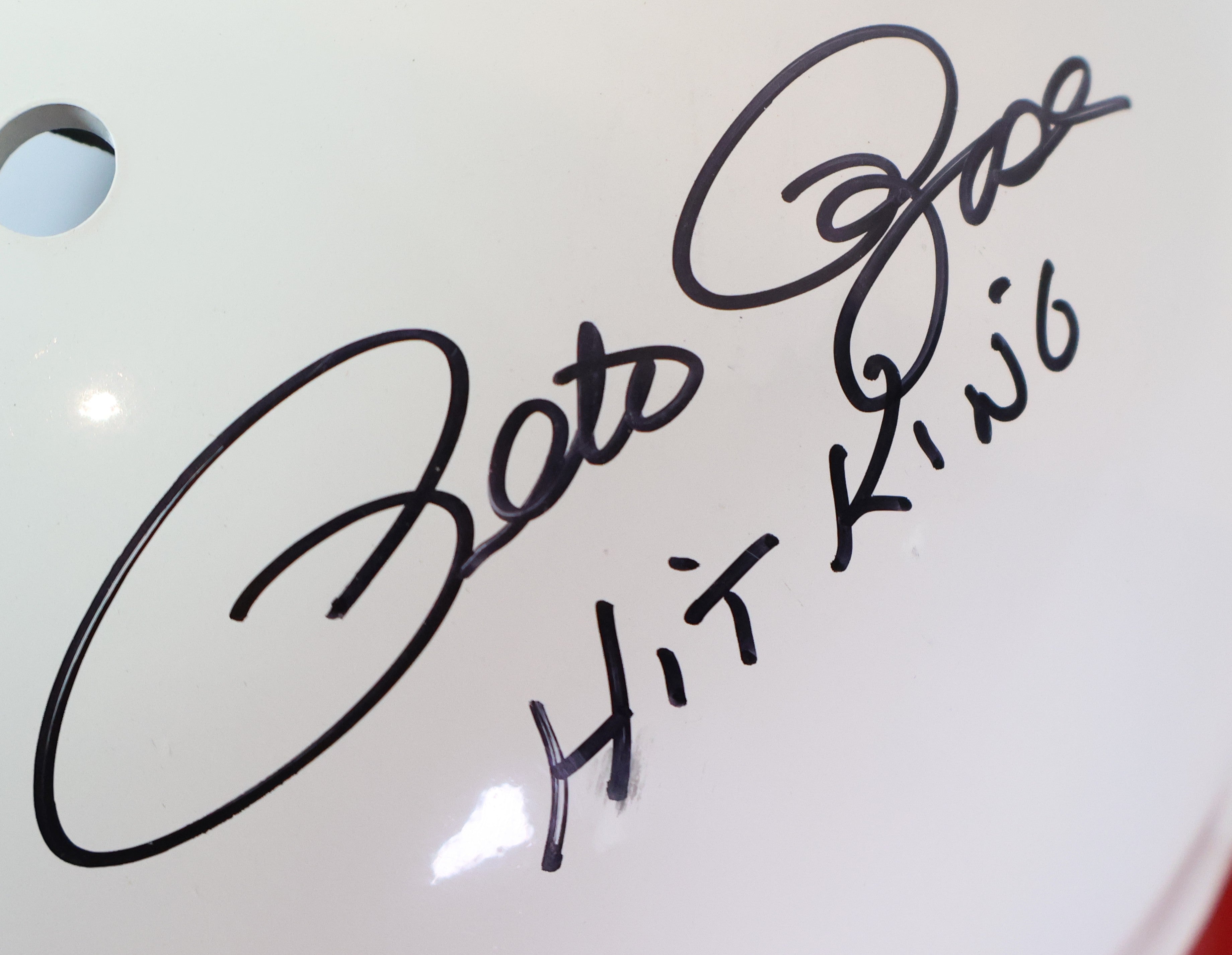 Frank Robinson, Pete Rose (Hit King) Johnny Bench Autographed Helmet PSA/DNA COA