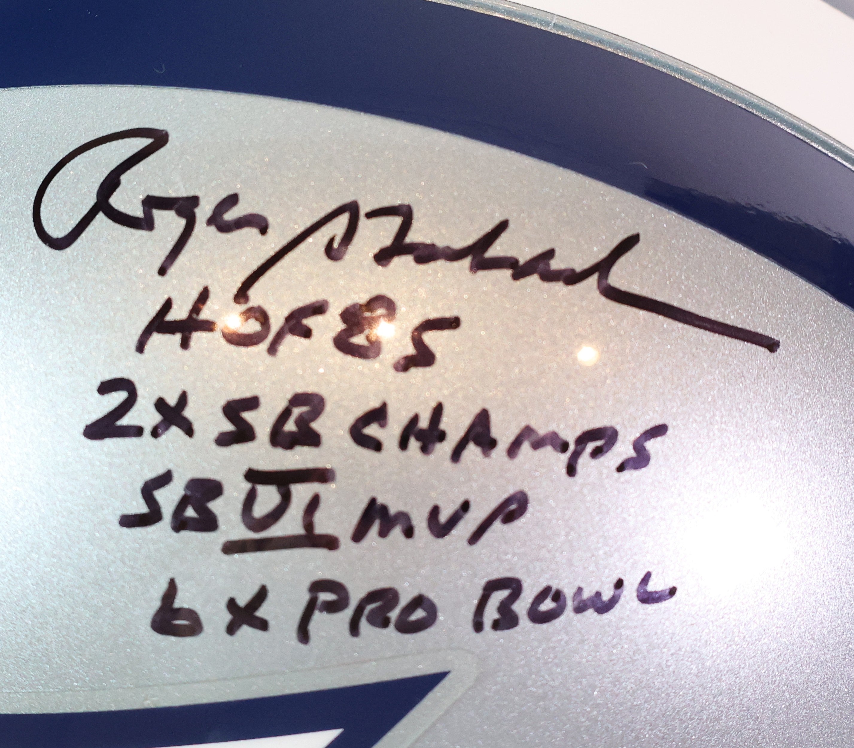 Roger Staubach Autographed/4X Inscribed Dallas Cowboys Pro Helmet w/case Fanatics COA