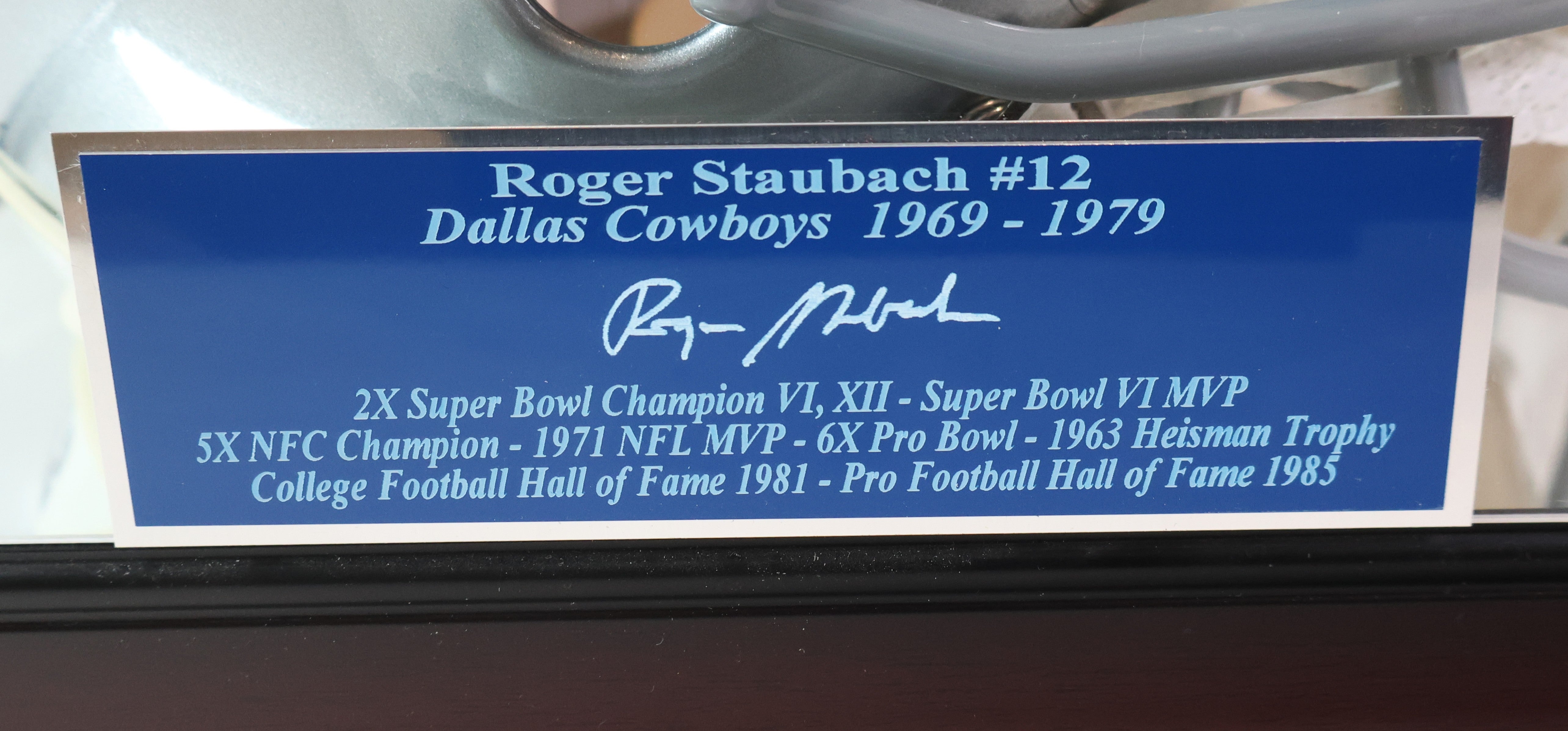 Roger Staubach Autographed/4X Inscribed Dallas Cowboys Pro Helmet w/case Fanatics COA