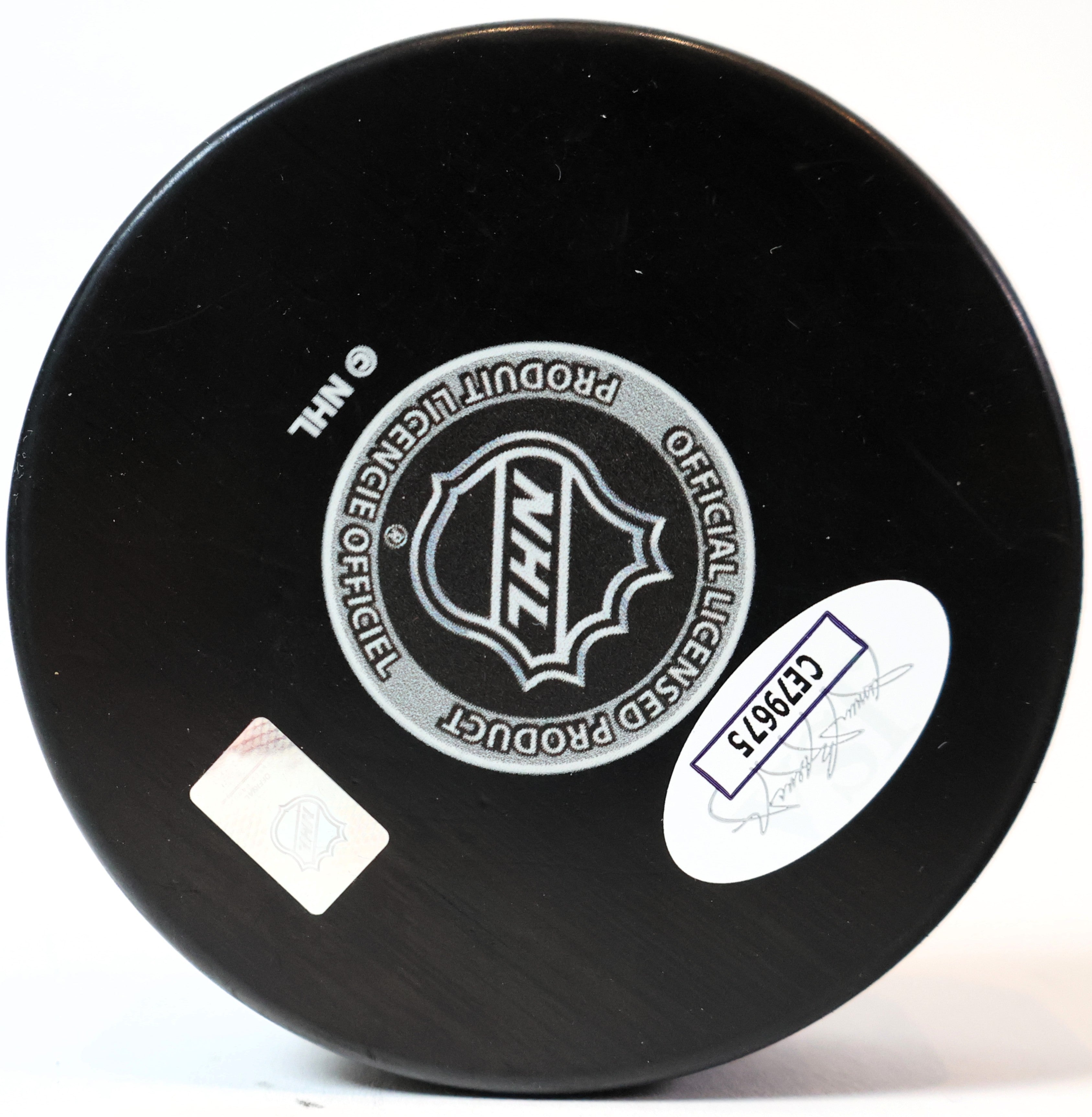 Joe Sakic Autographed/Inscribed "HOF 2012" Colorado Avalanche Puck JSA COA