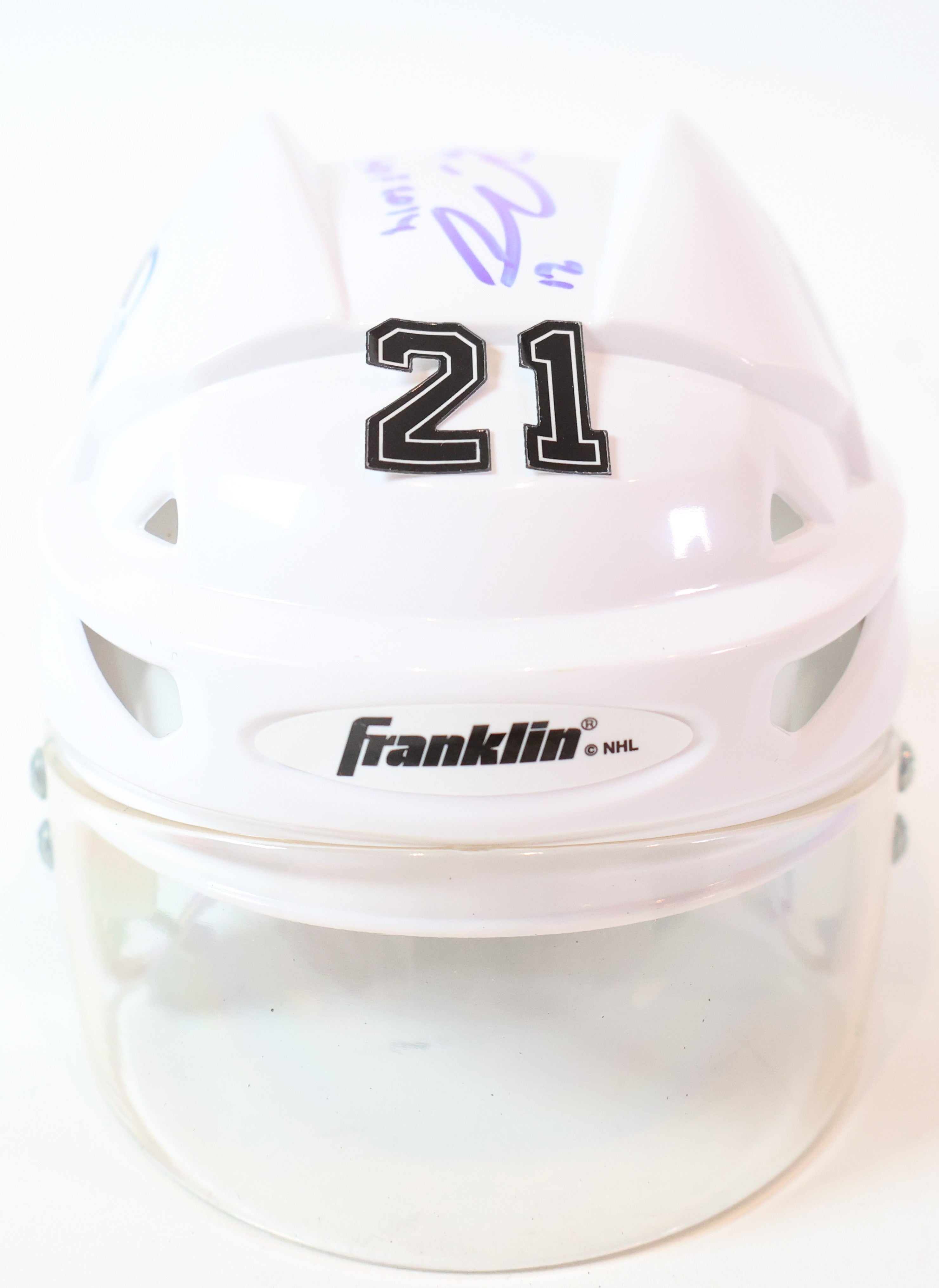 Peter Forsberg Autographed/Inscribed Avalanche White Mini Helmet JSA COA