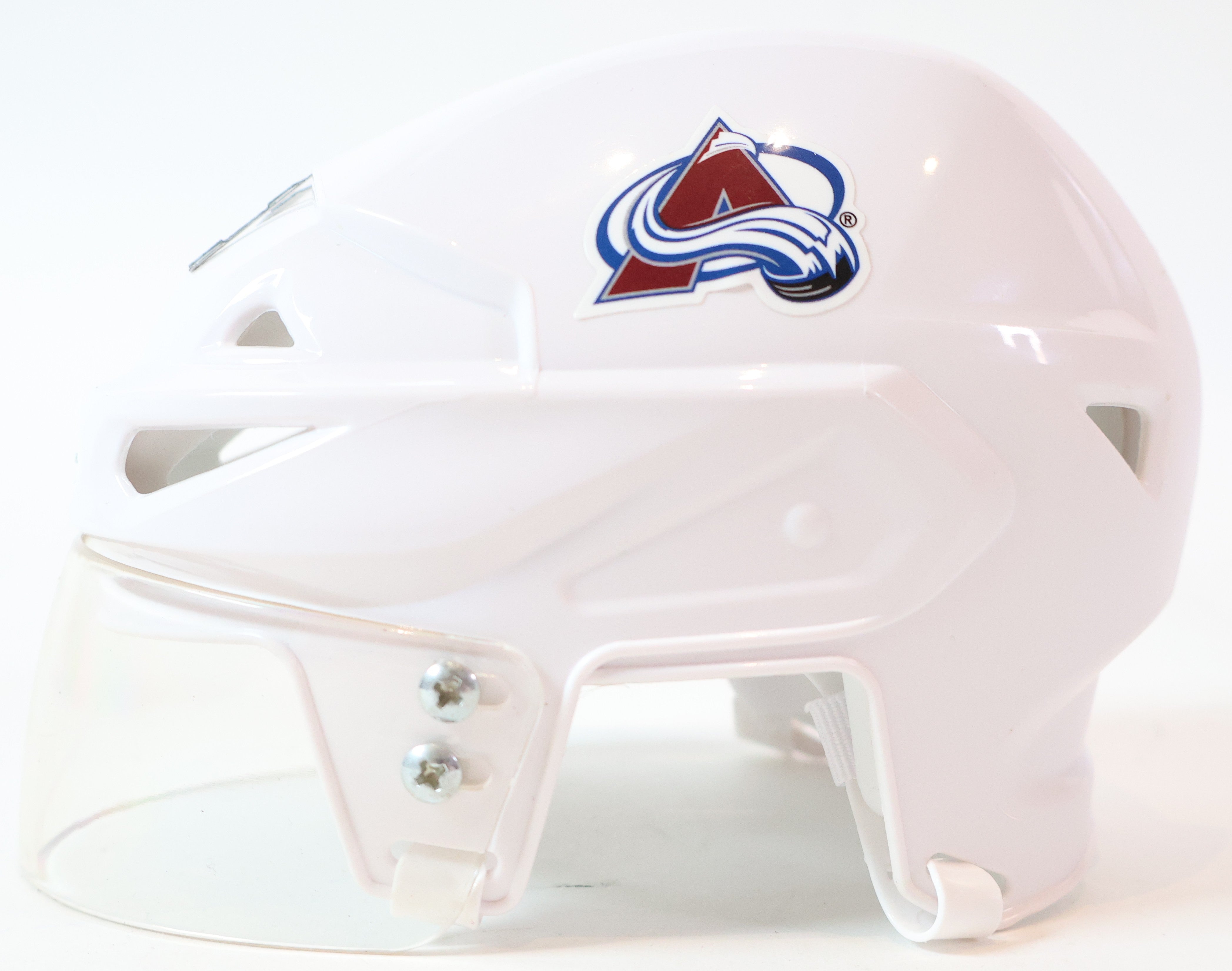 Peter Forsberg Autographed/Inscribed Avalanche White Mini Helmet JSA COA