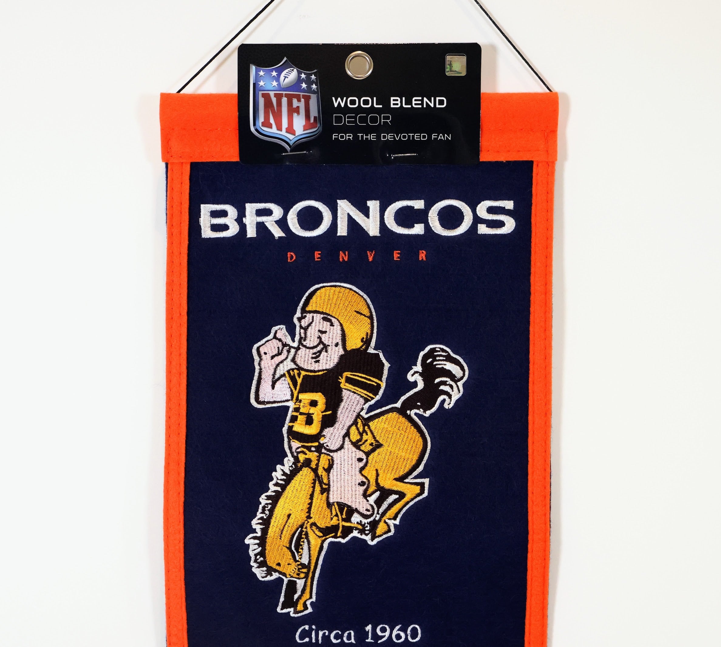 Denver Broncos Heritage Banner - Wool Blend Decor - Officially Licensed NFL