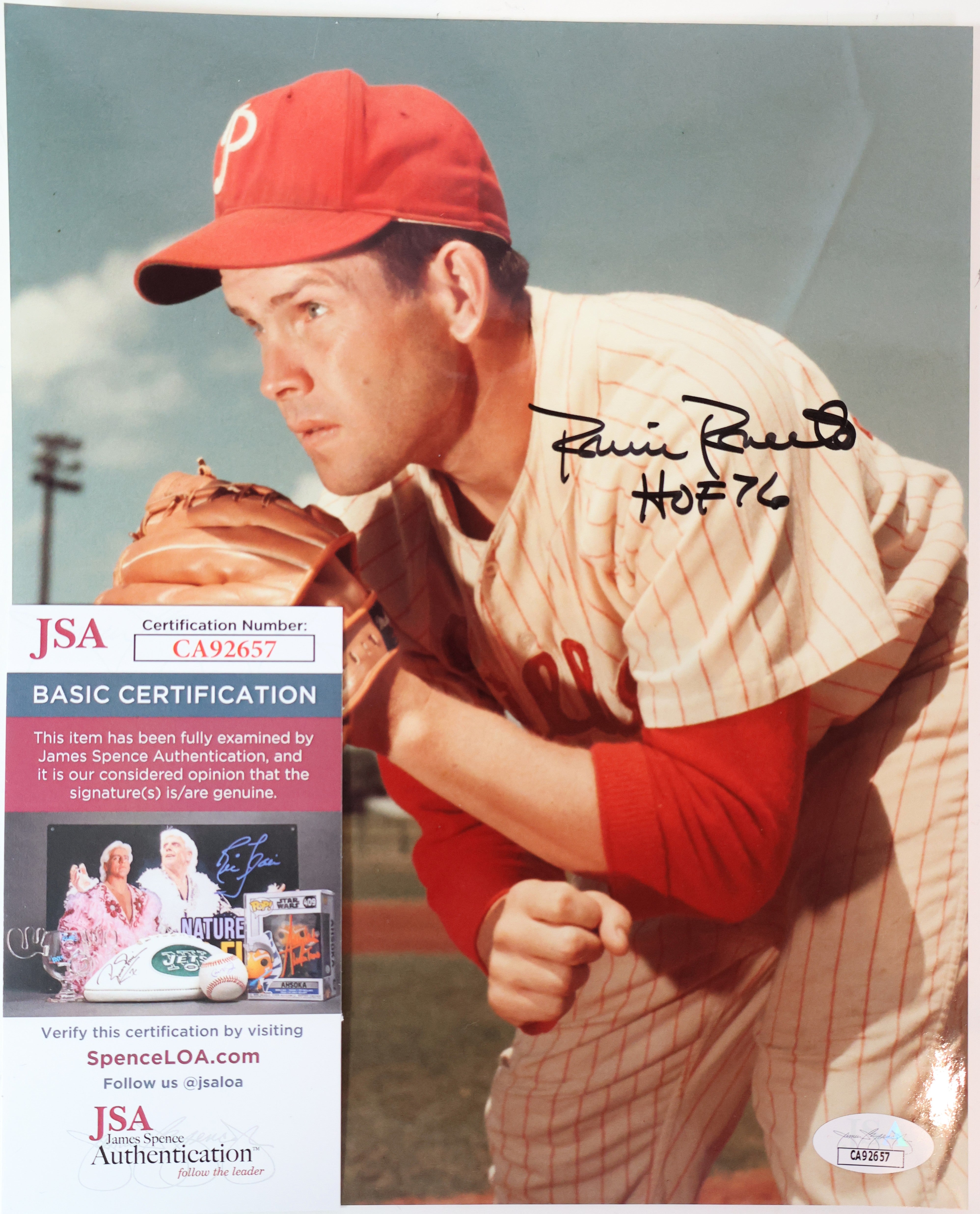 Robin Roberts Autographed Philadelphia Phillies 8x10 Photo JSA COA