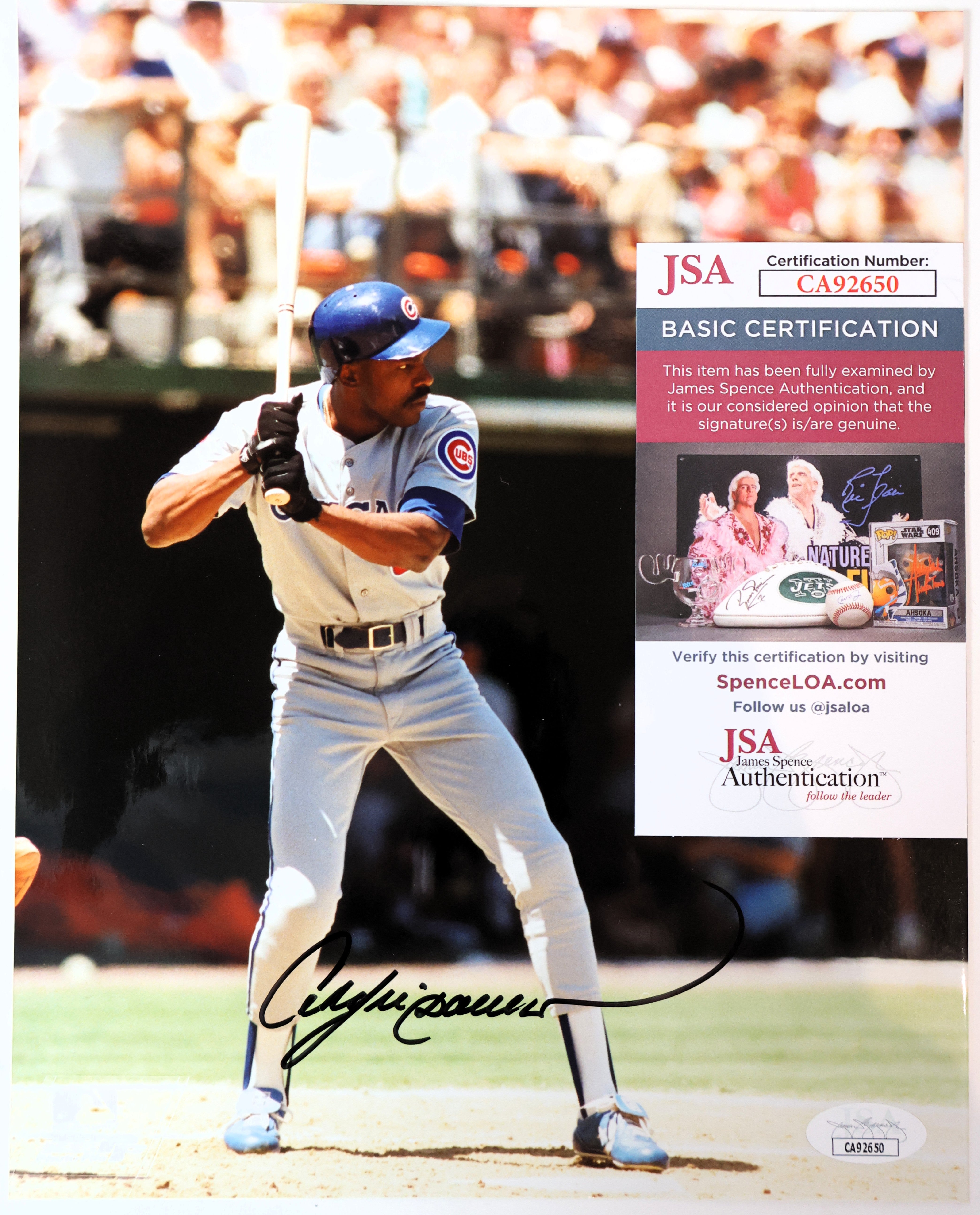 Andre Dawson Autographed Chicago Cubs 8x10 Photo JSA COA