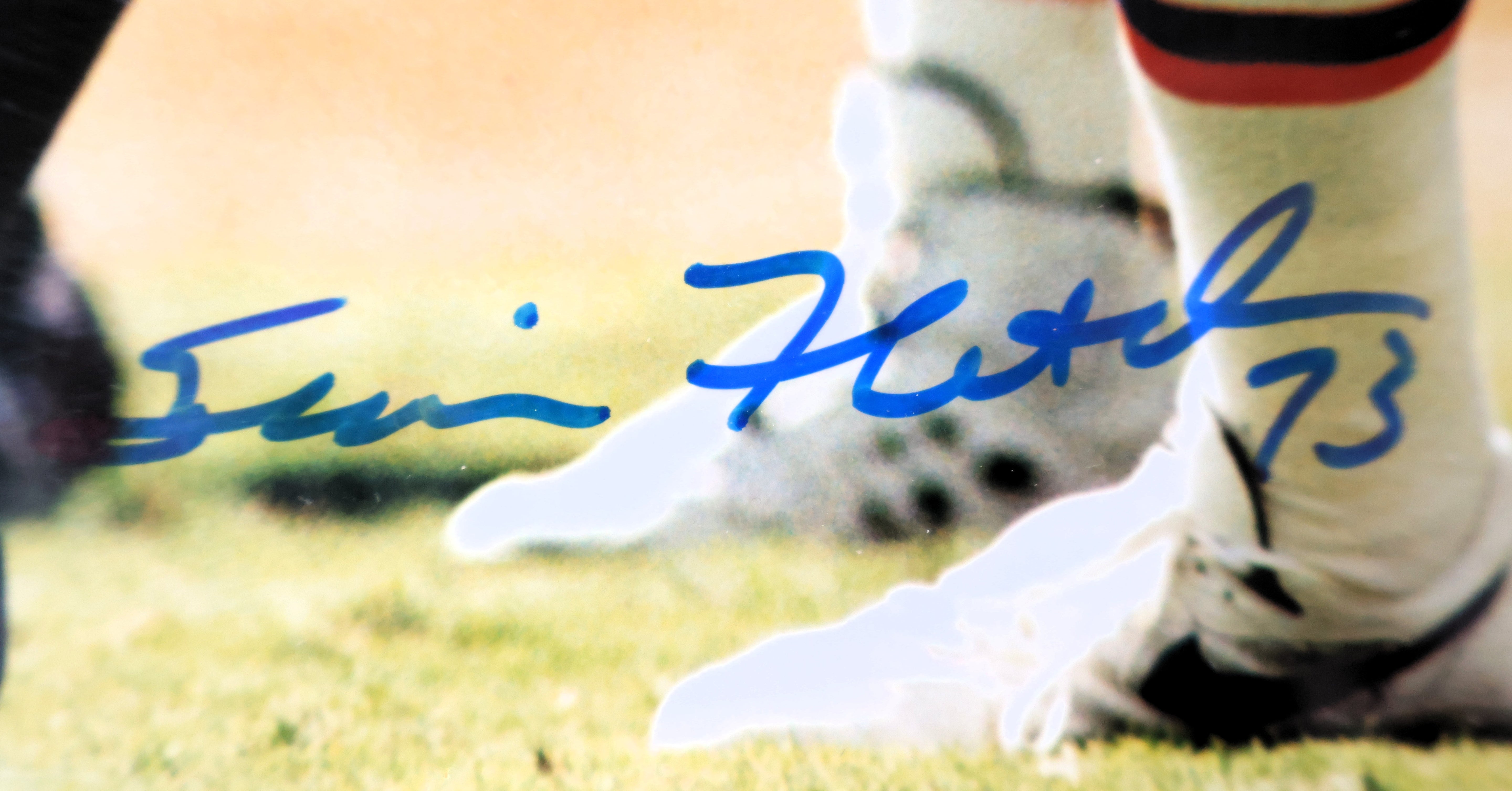 Simon Fletcher Autographed Denver Broncos 8x10 Photo with Plaque JSA COA