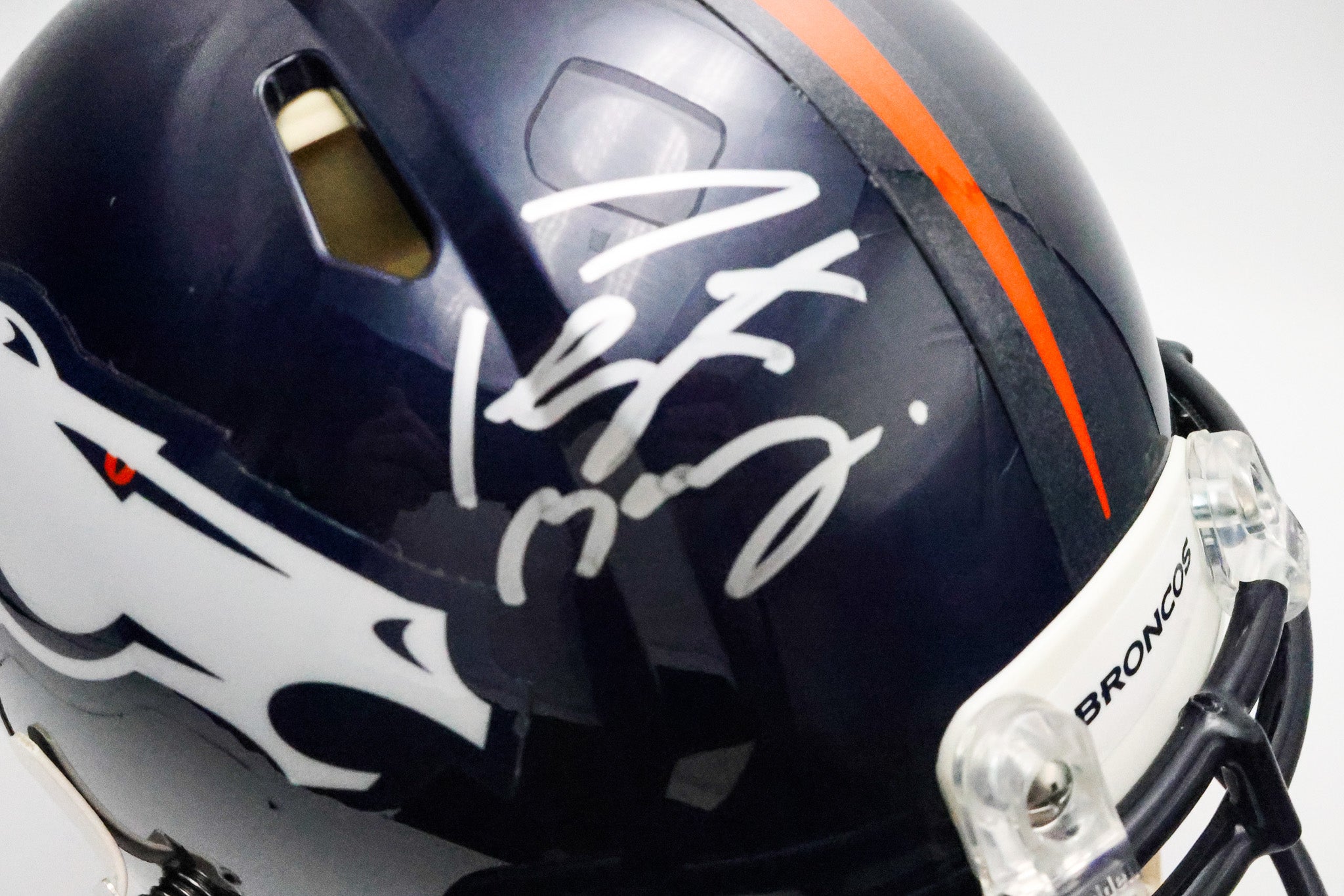 Peyton Manning Autographed Denver Broncos Pro Speed Helmet Fanatics COA - Latitude Sports Marketing