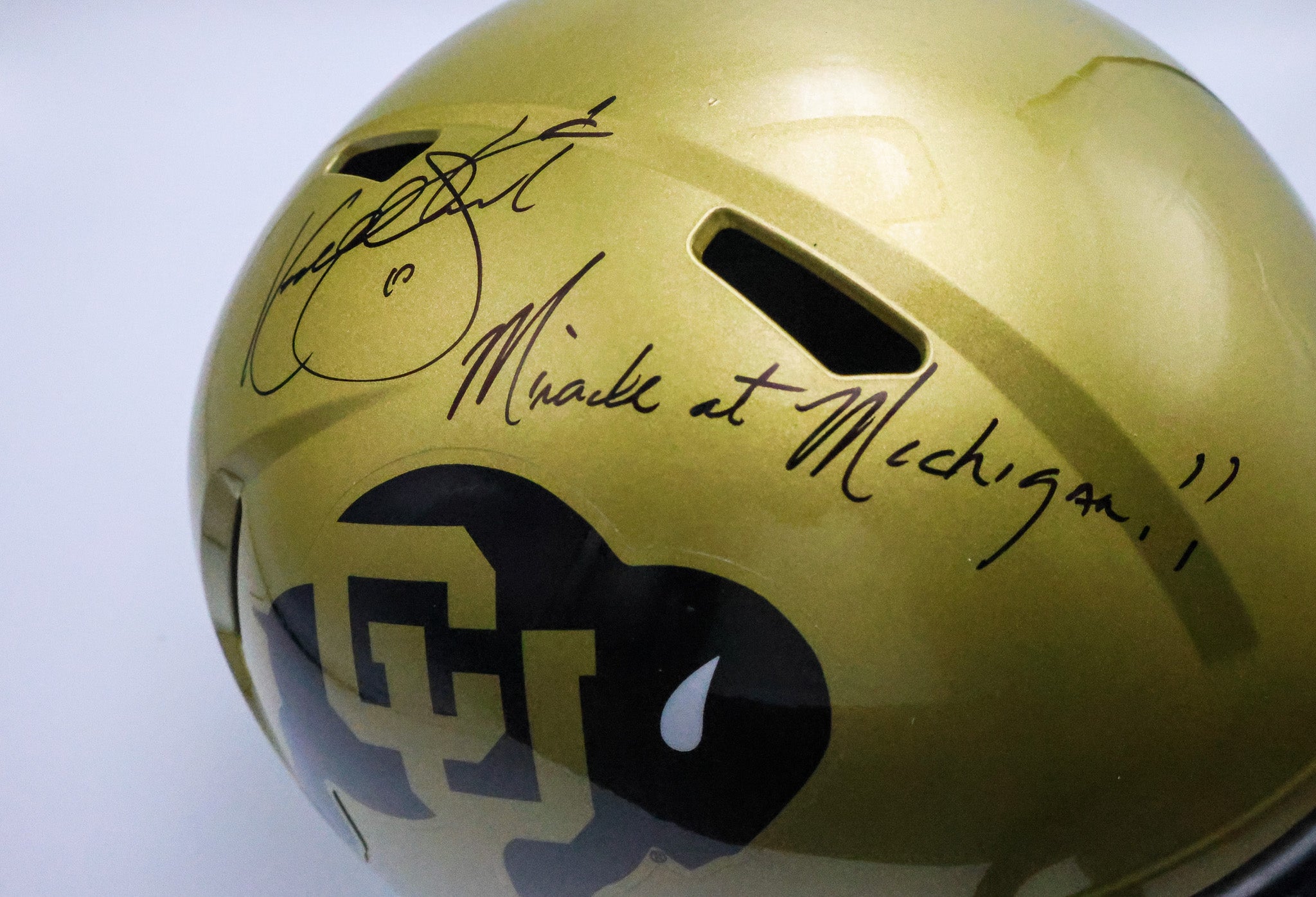 Kordell Stewart autographed Colorado Buffaloes Replica Helmet Inscribed "Miracle at Michigan!!"