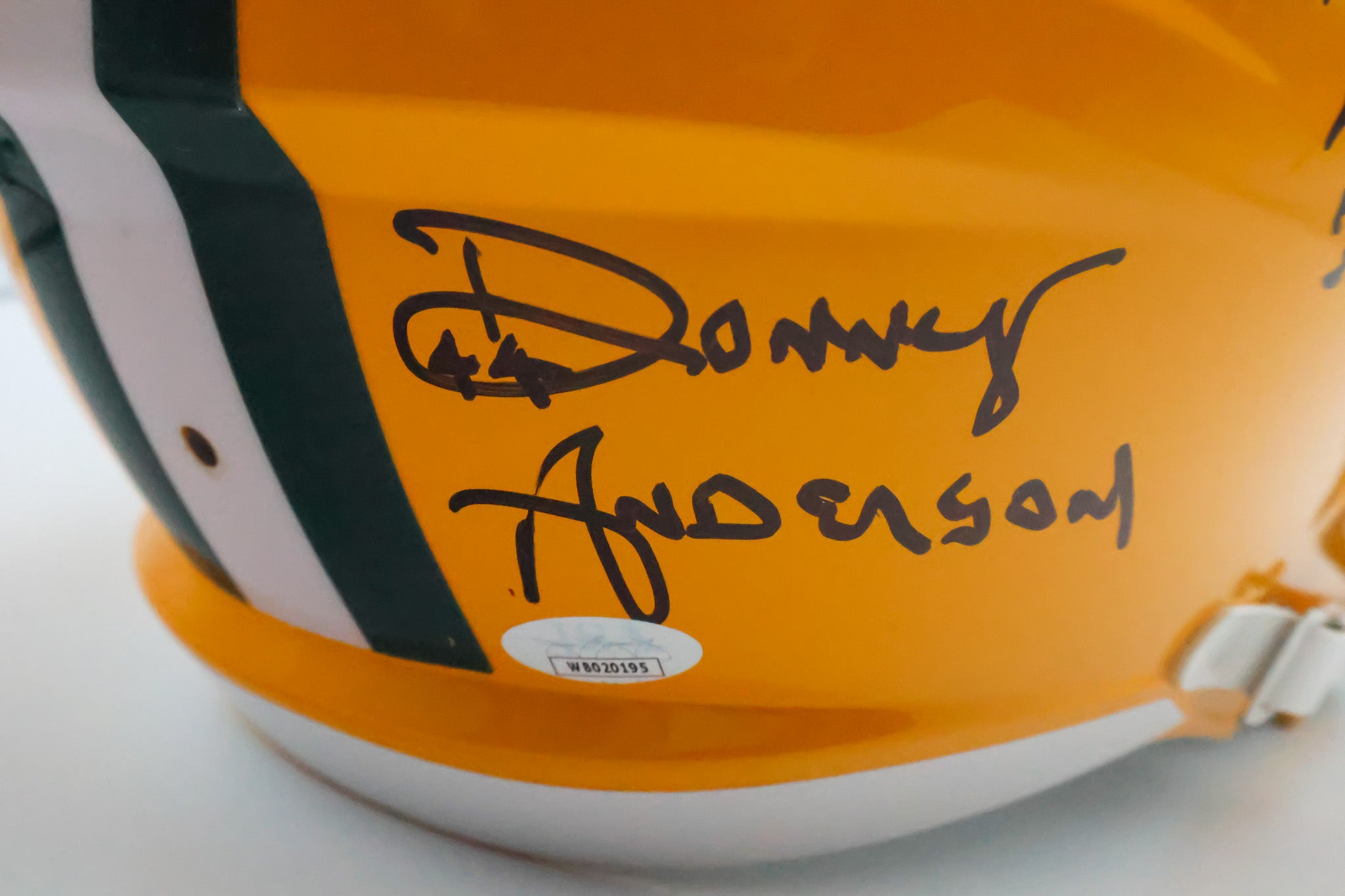 Packers Replica Helmet signed by Marv Fleming, Don Horn, Donny Anderson, Dave Robinson and Jim Grabowski " Legends of Lombardi" Inscription