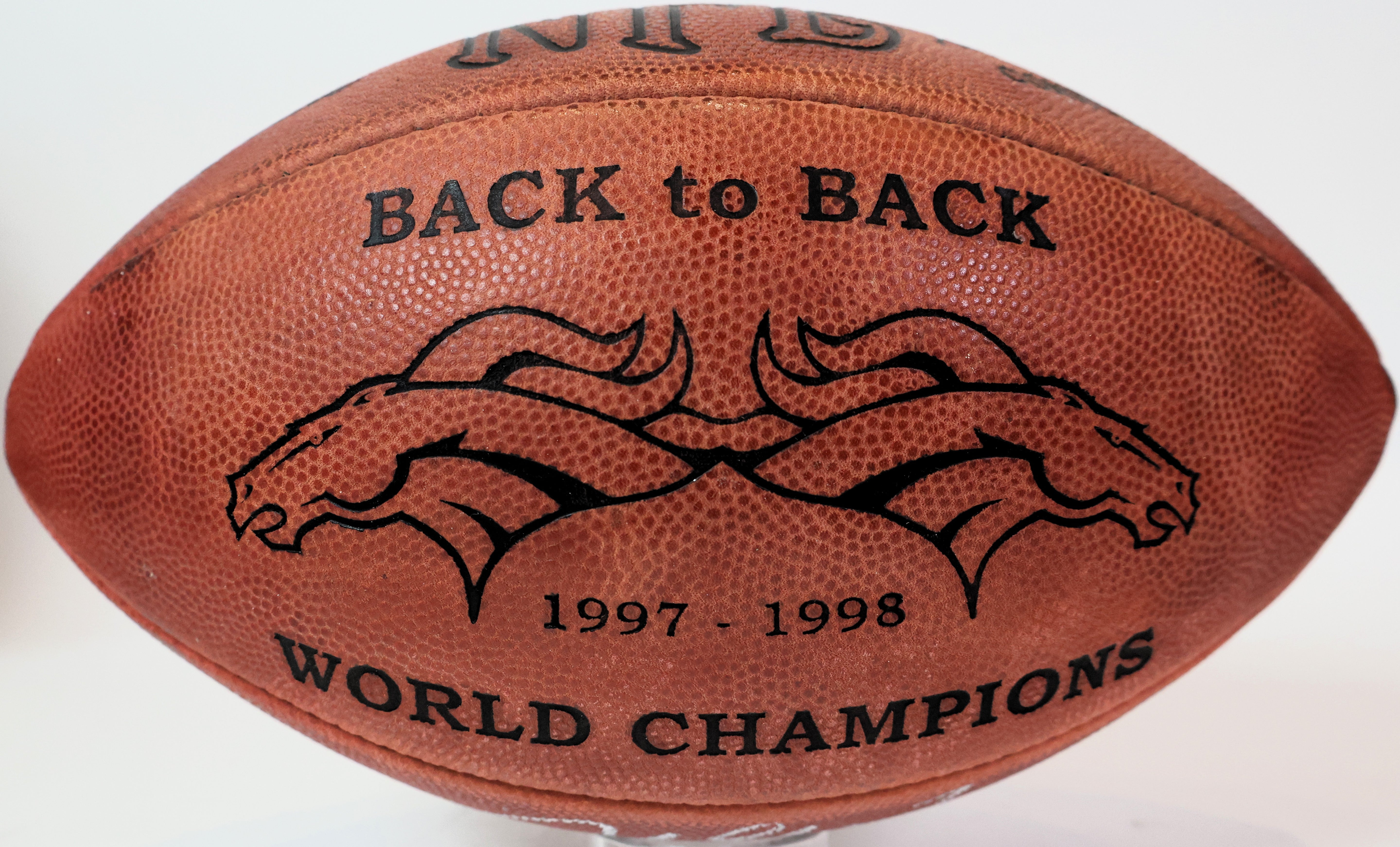 John Elway Autographed Denver Broncos NFL Game Ball with Inscriptions Beckett COA