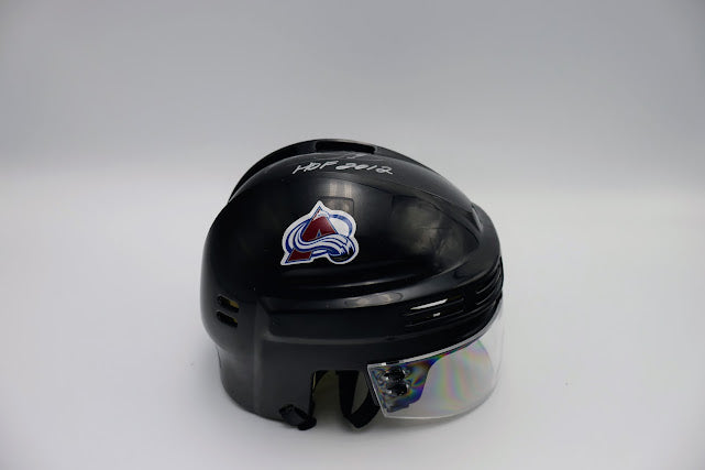 Joe Sakic Autographed black Colorado Avalanche Mini Helmet Inscribed