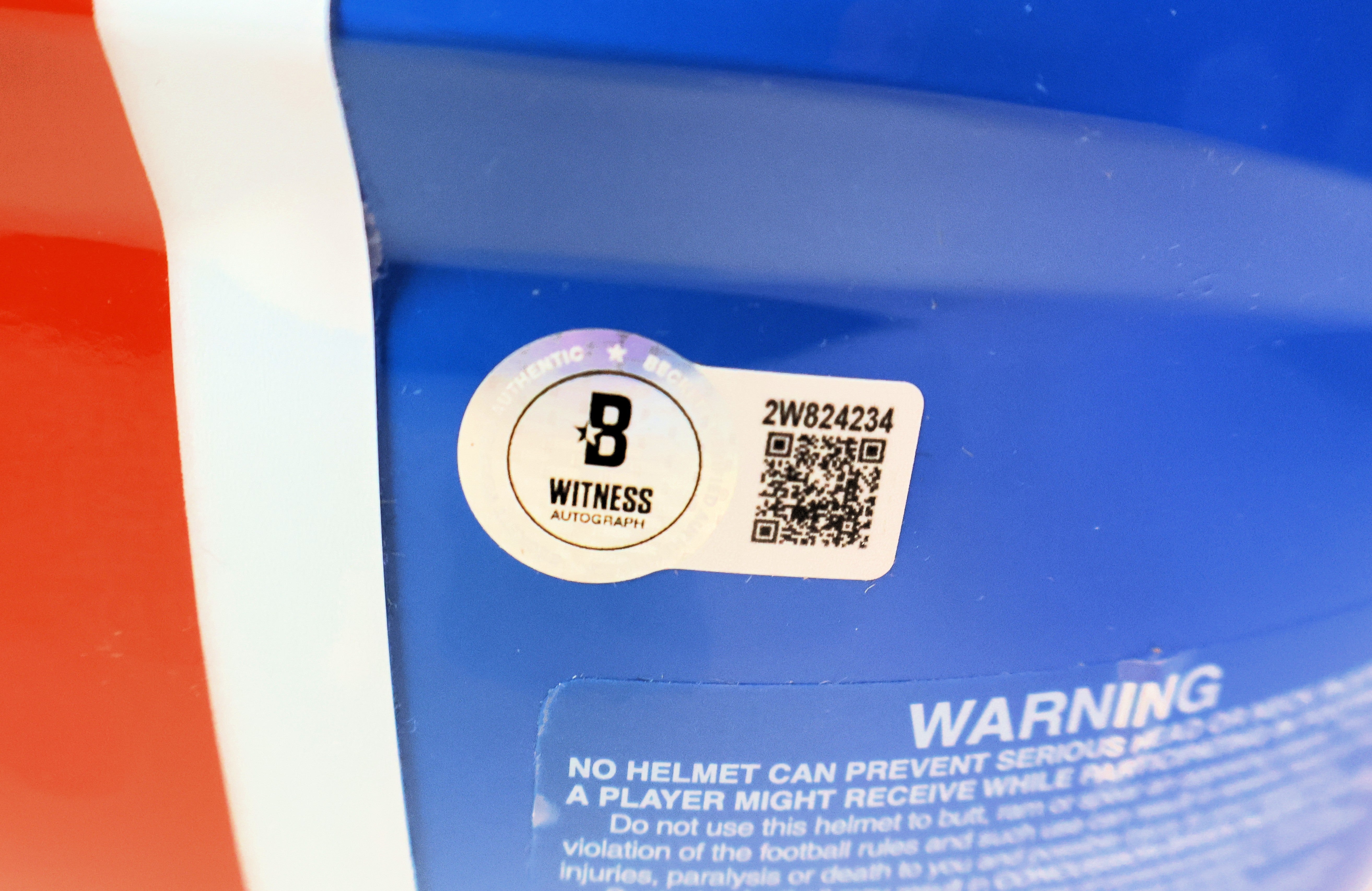 John Elway Autographed Denver Broncos Blue Speed  "D" Logo Authentic Helmet Inscribed "1987 NFL MVP" and "HOF 2004" Beckett COA