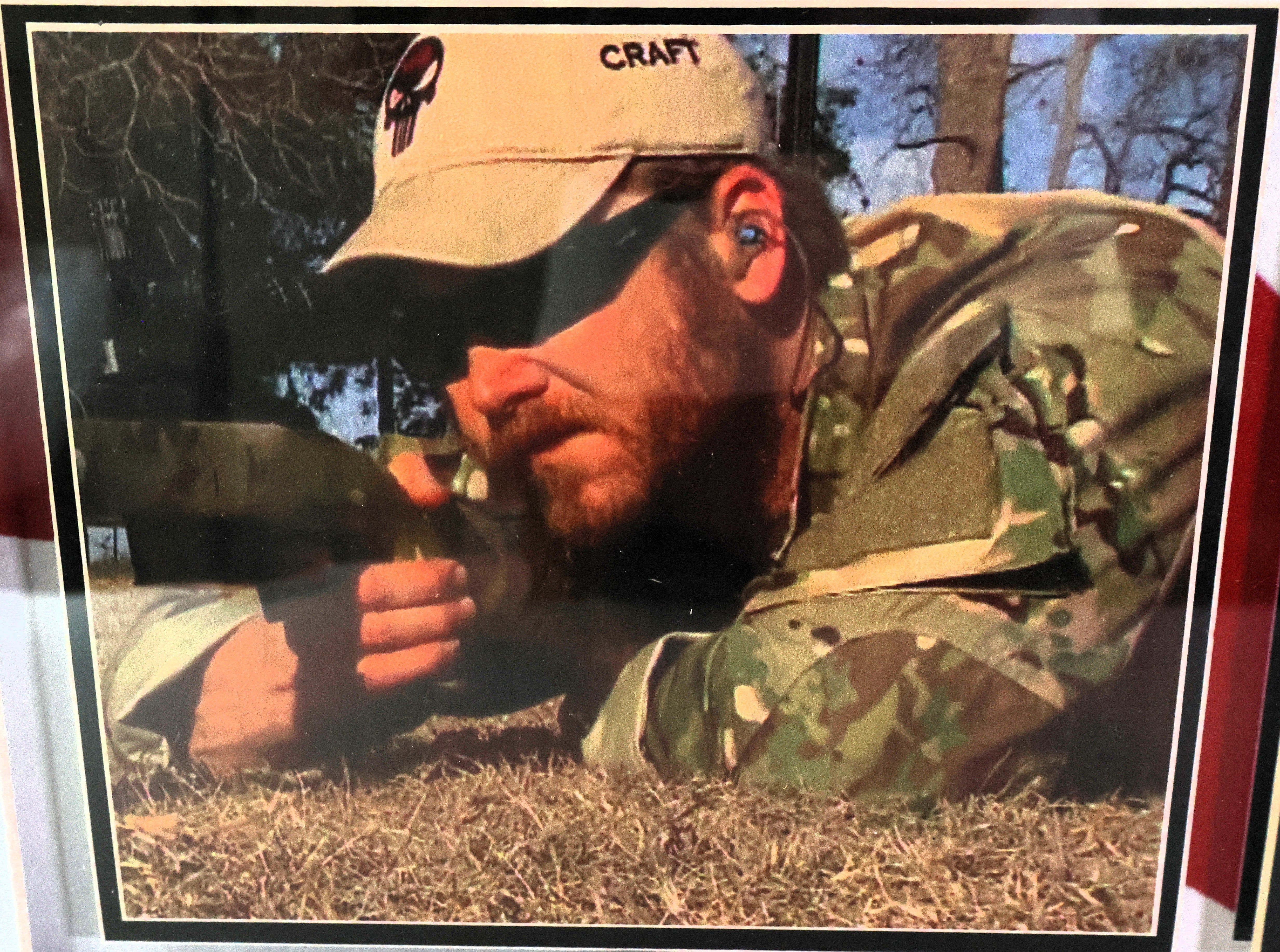 Chris Kyle American Sniper Framed 20x30 Piece (Charity) - Latitude Sports Marketing