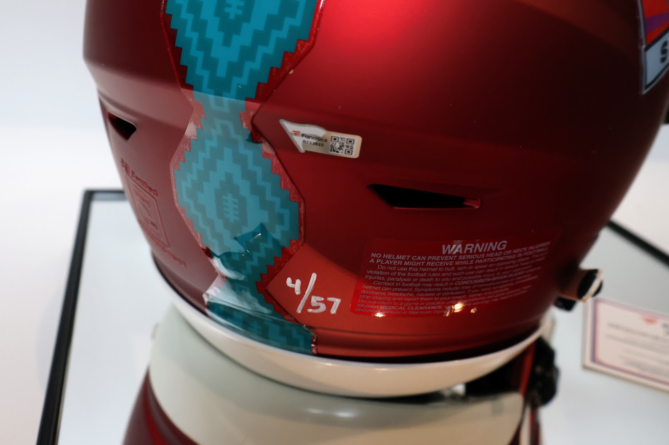 Jalen Hurts and Patrick Mahomes Autographed SB 57 Helmet w/ Case Fanatics COA