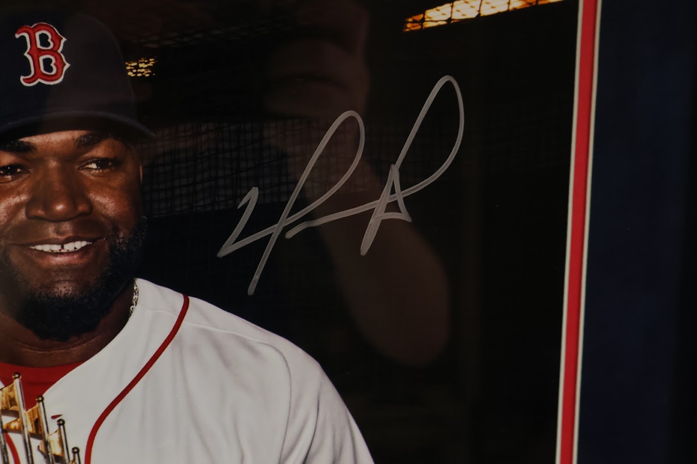 Tom Brady and David Ortiz Autographed 16x20 Photo Framed Tristar and Fanatics COA