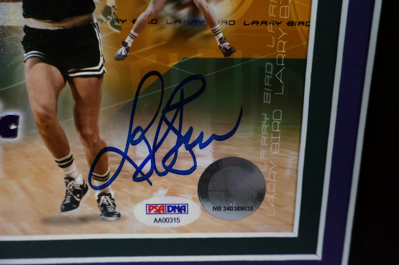 Larry Bird and Magic Johnson 2 Dual Autographed 8x10 Photos Framed PSA LOA