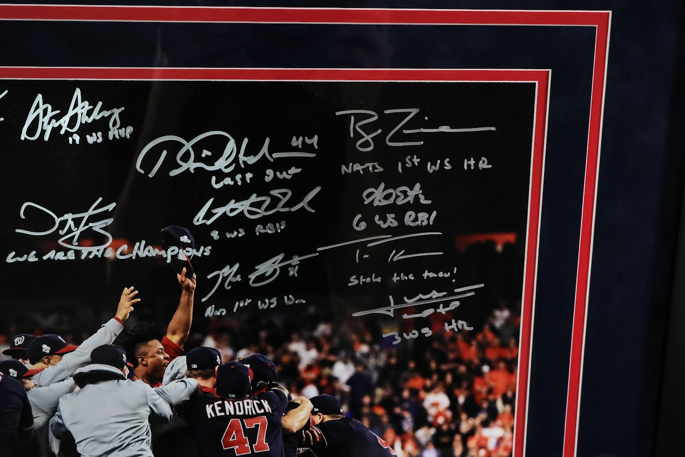 2019 Washington Nationals WS Team Autographed Photo Framed Fanatics COA