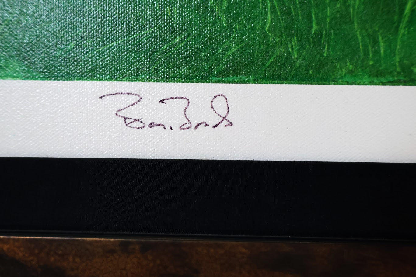 Barry Bonds Autographed 32x16 Canvas Framed PSA COA