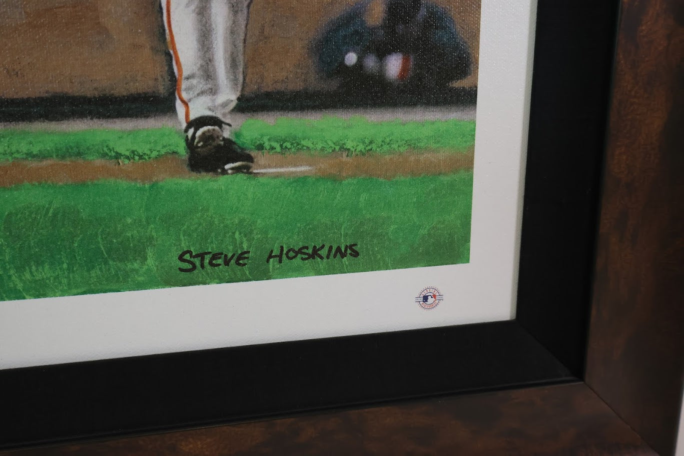 Barry Bonds Autographed 32x16 Canvas Framed PSA COA