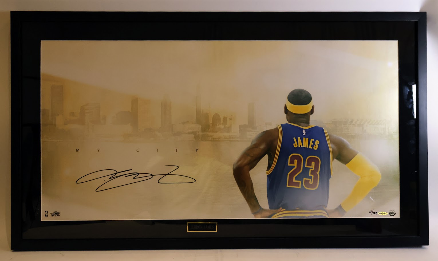 LeBron James Autographed 36x16 "My City" Framed Photo - UDA Authenticated Limited Edition 21/125