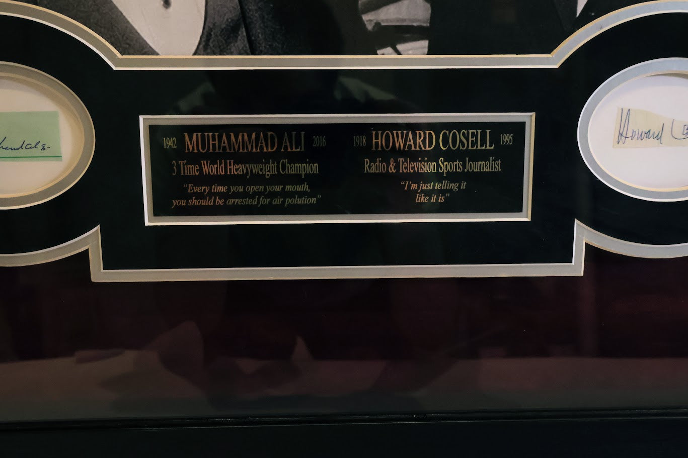 Muhammad Ali and Howard Cosell Autographs w/ Collage Framed JSA LOA