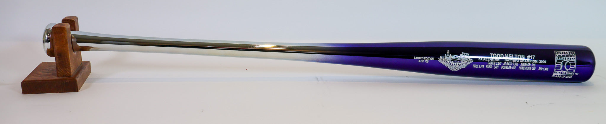 Todd Helton Hall of Fame Purple Chrome Bat #3/100