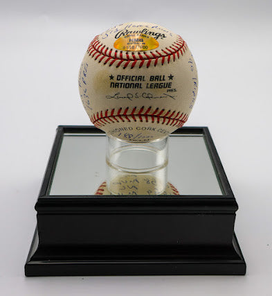 Ernie Banks Autographed baseball "H.O.F 77" "2528 Games 9421 At Bats 2583 Hits 1305 Runs 1636 RBIs" "#14 .274 Career Avg 407 Doubles 90 Triples" "5 Grand Slams in 1955 512 Home Runs" "#500/1000 1958 NL MVP 1959 NL MVP" #188/1000