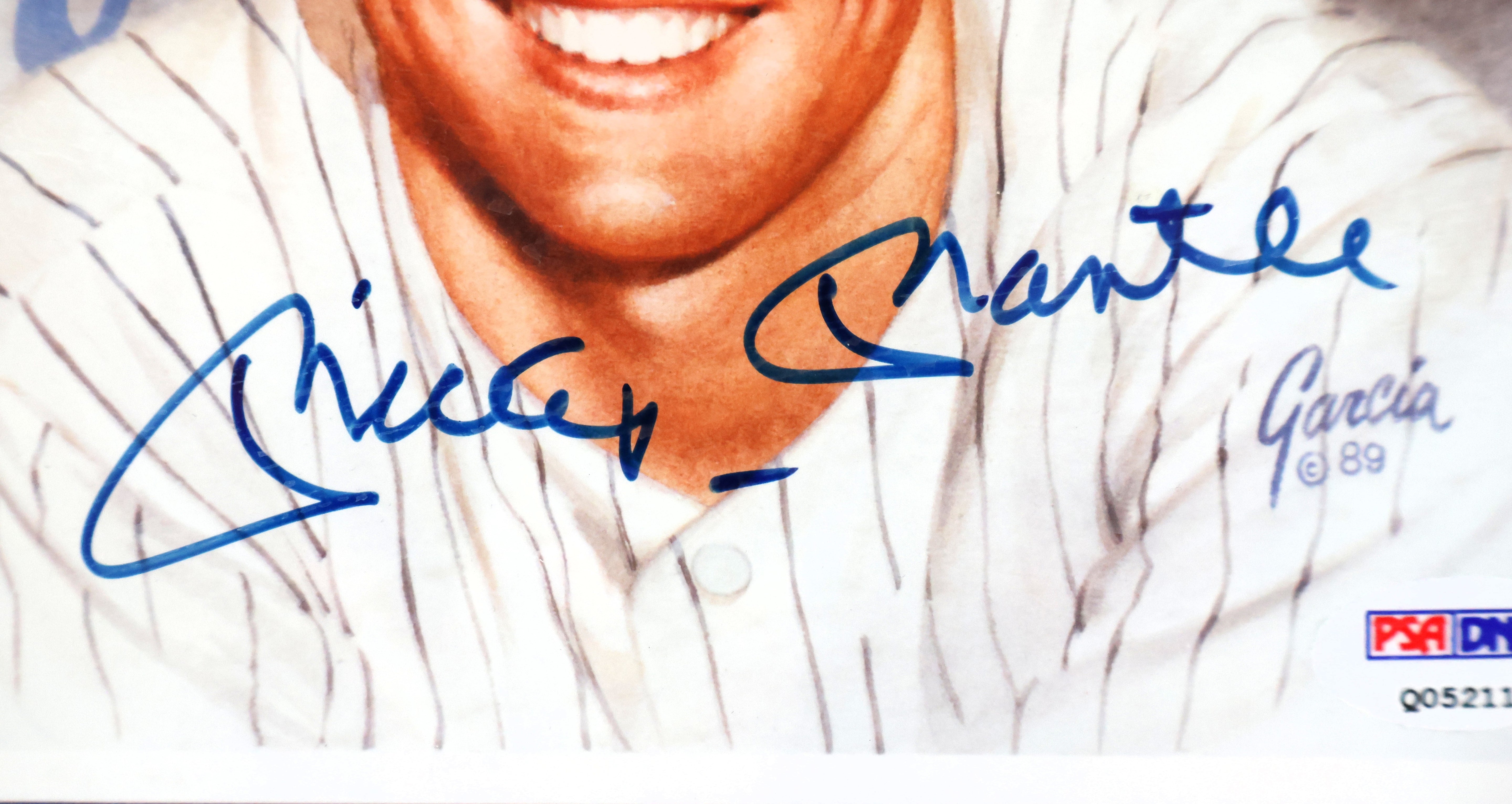 Duke Snider, Willie Mays, Mickey Mantle Autographed 8x10 Photo Framed PSA LOA