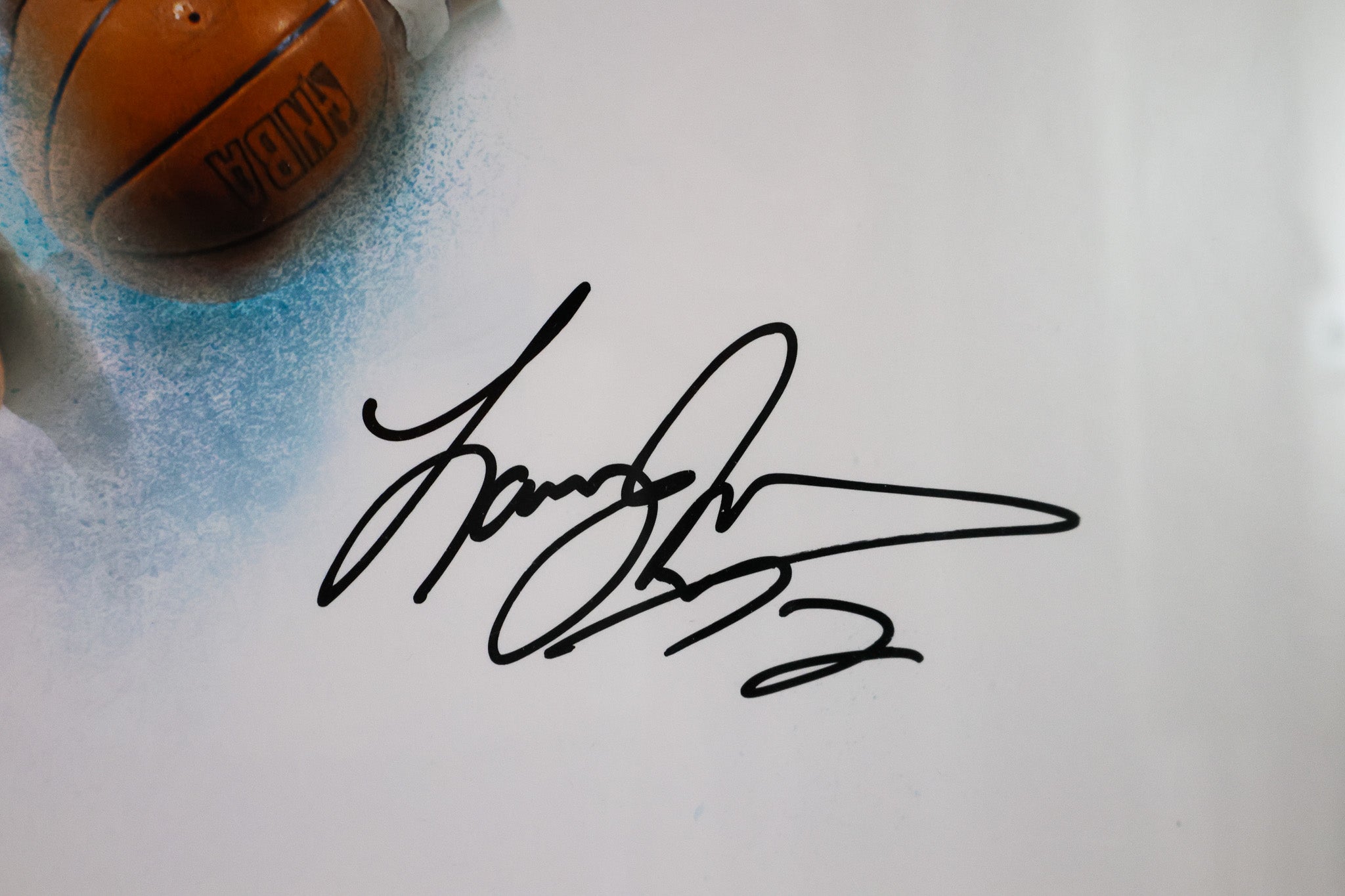 Larry Johnson Autographed 16x20 Charlotte Hornets Photo with Deluxe Frame (UDA COA)