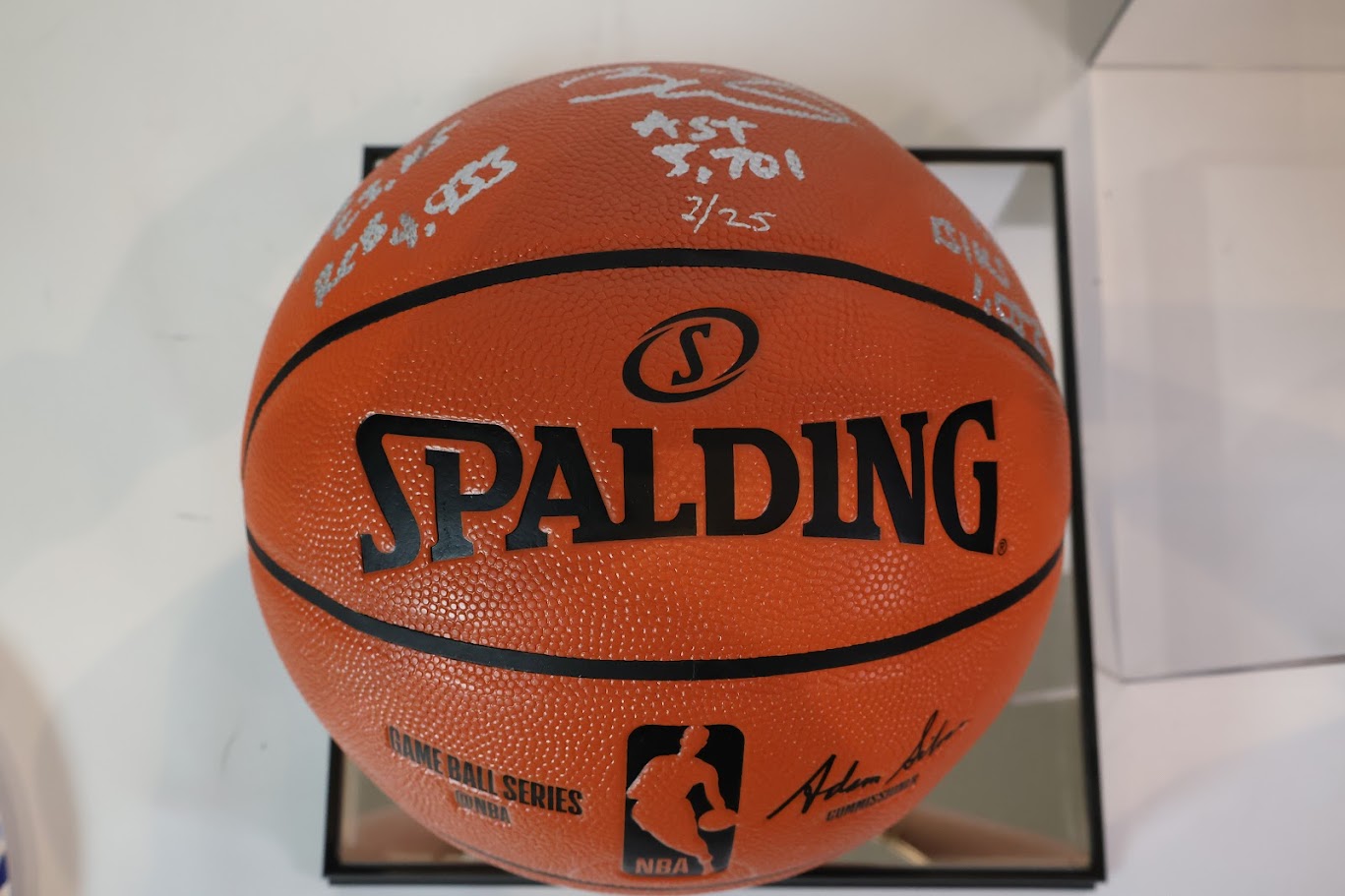 Dwayne Wade Autographed Spalding Basketball w/ Inscriptions and w/ Case Fanatics COA