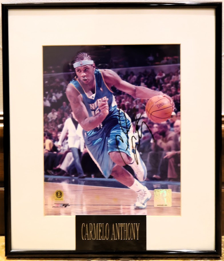 Carmelo Anthony Autographed 8x10 Photo Framed Beckett COA