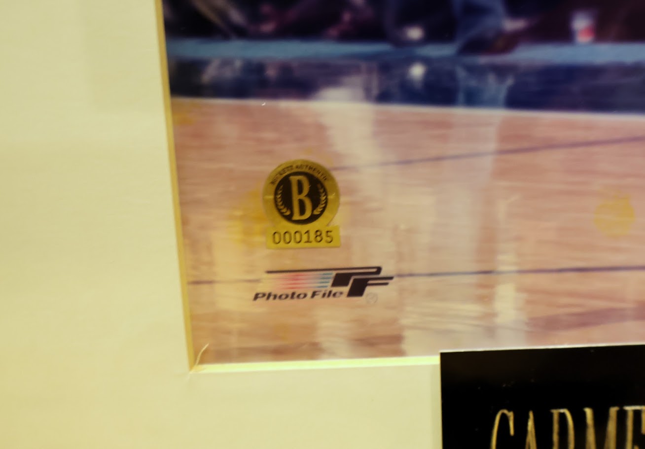 Carmelo Anthony Autographed 8x10 Photo Framed Beckett COA