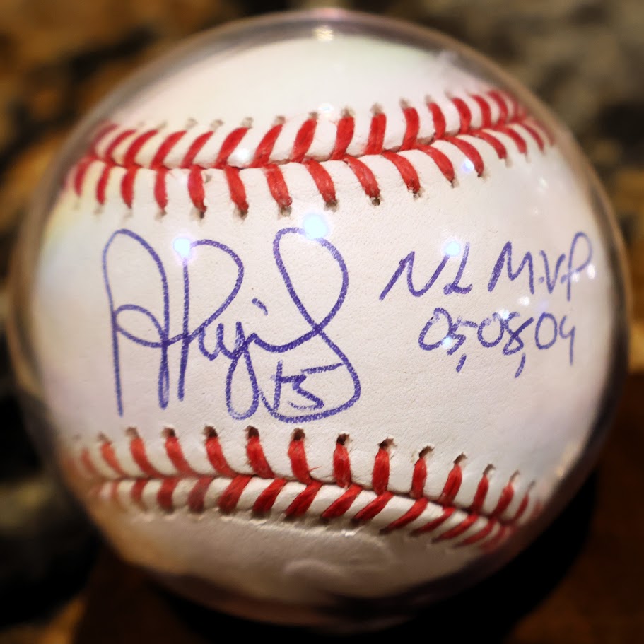 Albert Pujols Autographed Rawlings Baseball Inscribed NL MVPs and Case and Card Fanatics COA