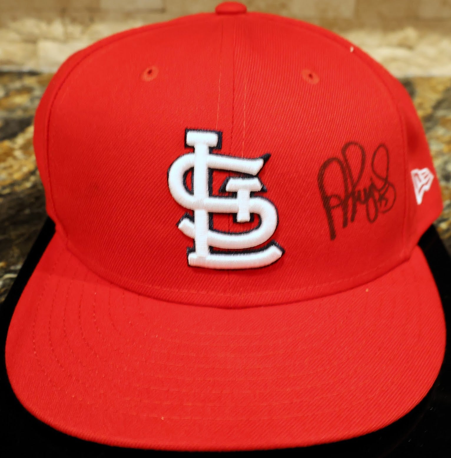 Albert Pujols Autographed New Era St. Louis Cardinals Baseball Cap w/ Case Fanatics COA
