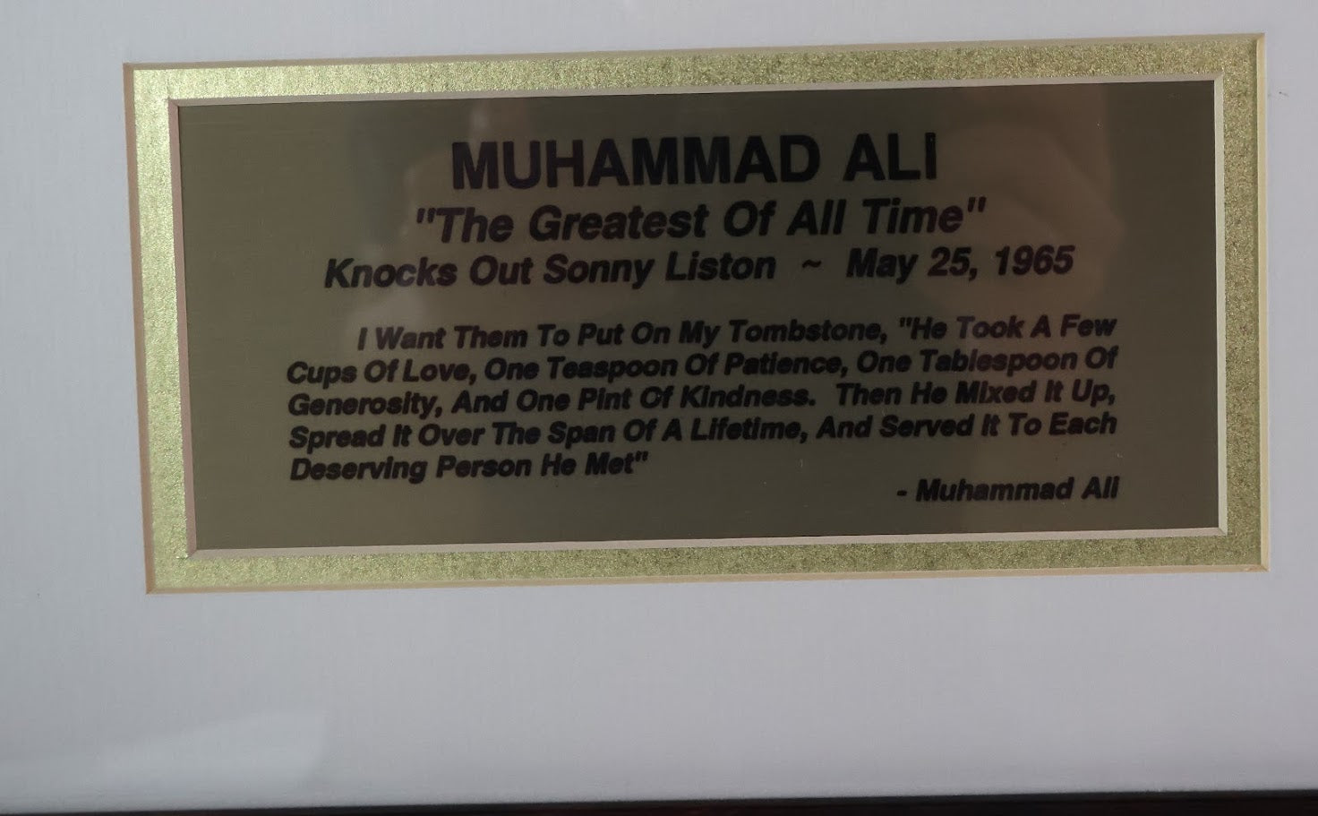 Muhammad Ali Autographed 8x10 Photo Framed with Stacks of Plaques - The Greatest COA