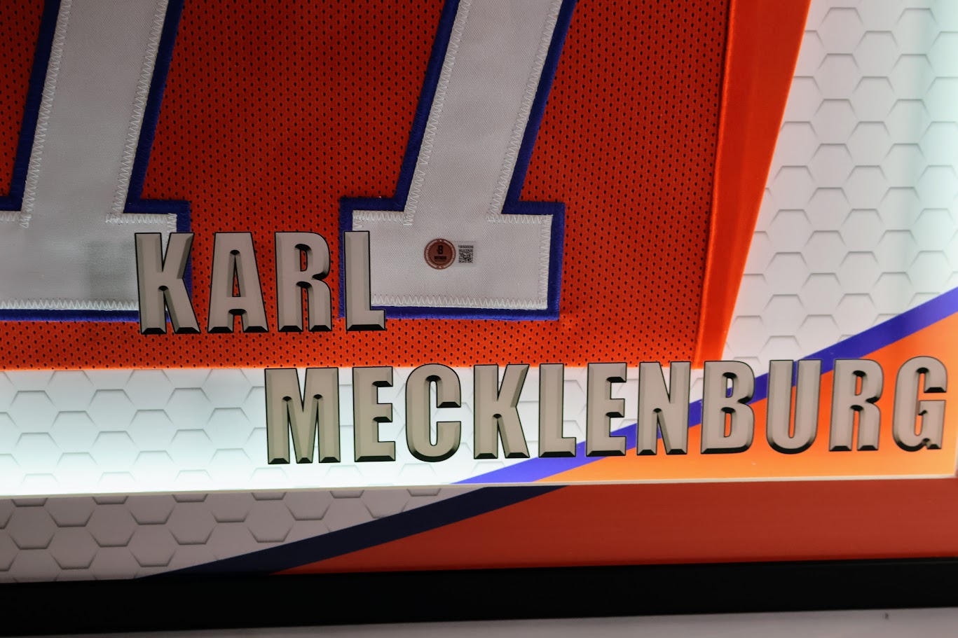 Karl Mecklenburg Autographed Denver Broncos Orange Custom Jersey Lighted Framed Beckett COA