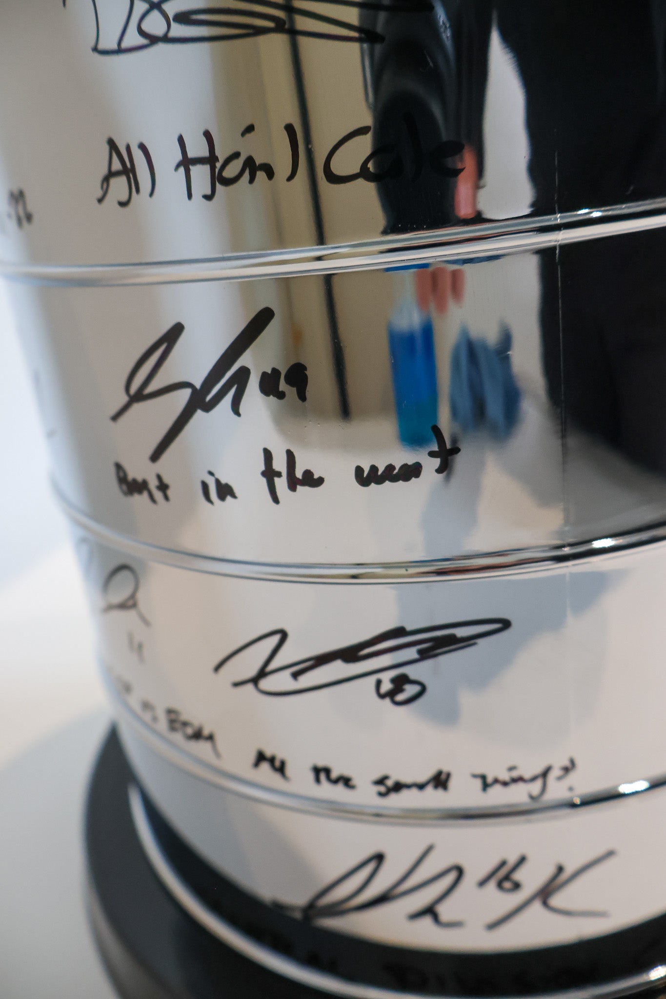 Colorado Avalanche Autographed Stanley Cup From 2022 Stanley Cup Team 18 Signatures and Inscribed By Each Player