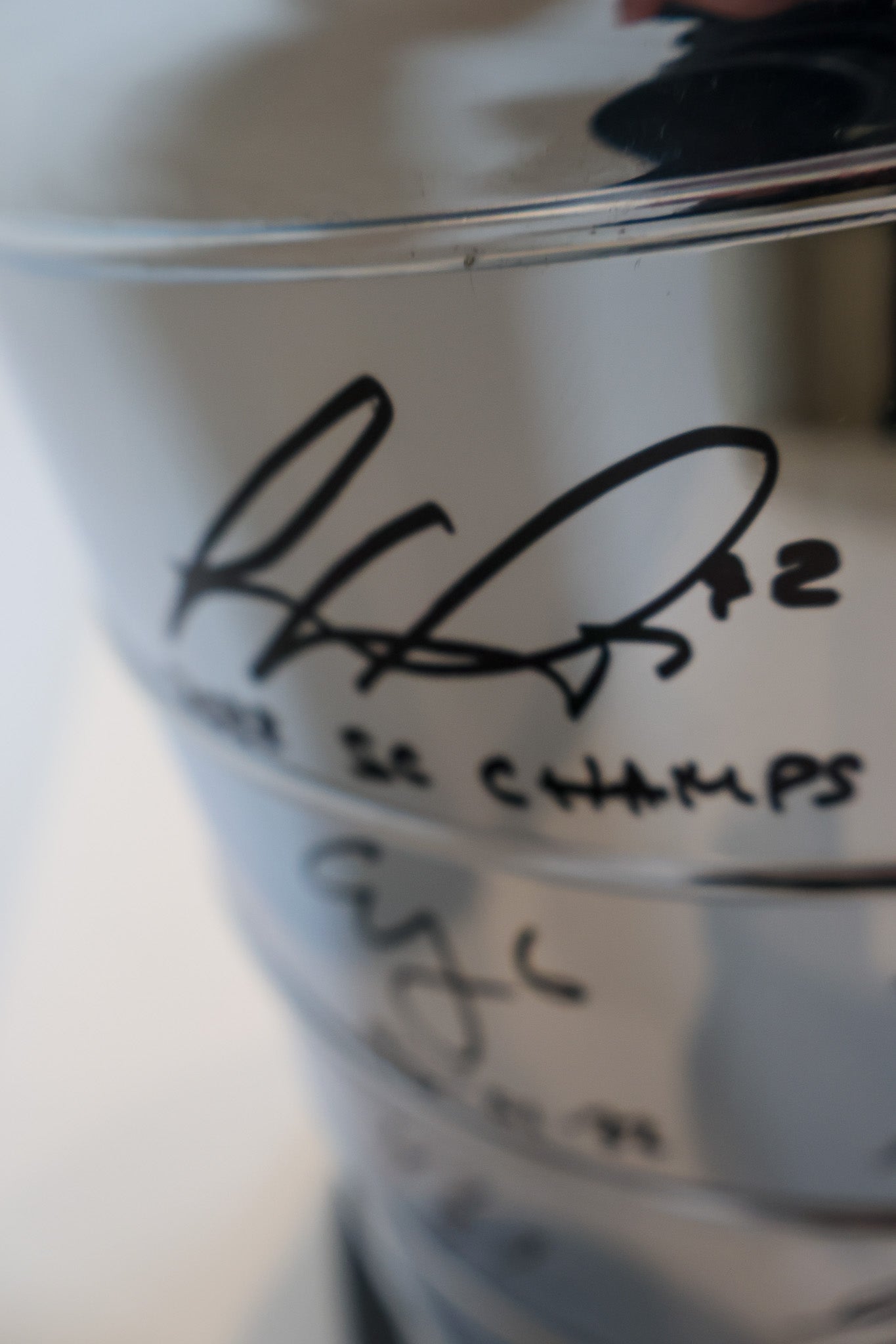 Colorado Avalanche Autographed Stanley Cup From 2022 Stanley Cup Team 18 Signatures and Inscribed By Each Player