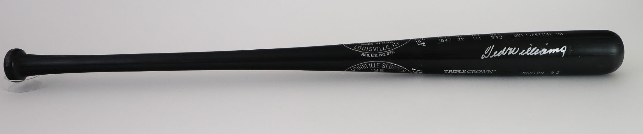 Ted Williams and Carl Yastrzemski Autographed Triple Crown Baseball Bat Includes Career Accolades